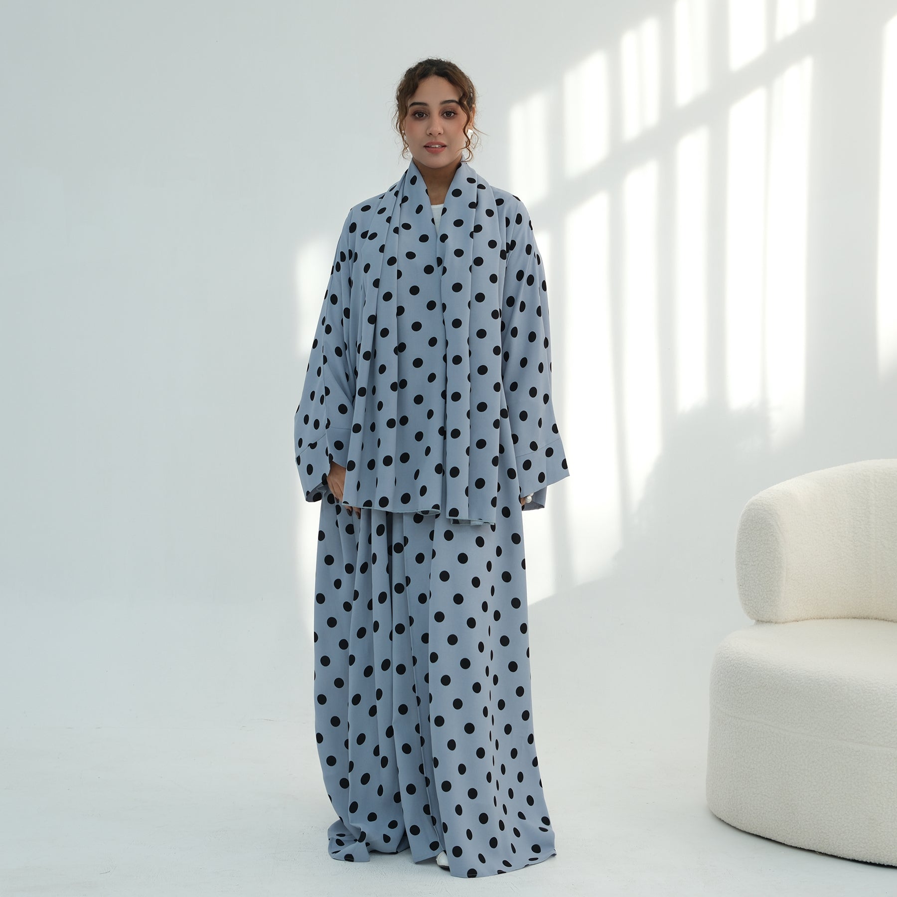 Loriya gorgeous wave cardigan + scarf two-piece set LR1119