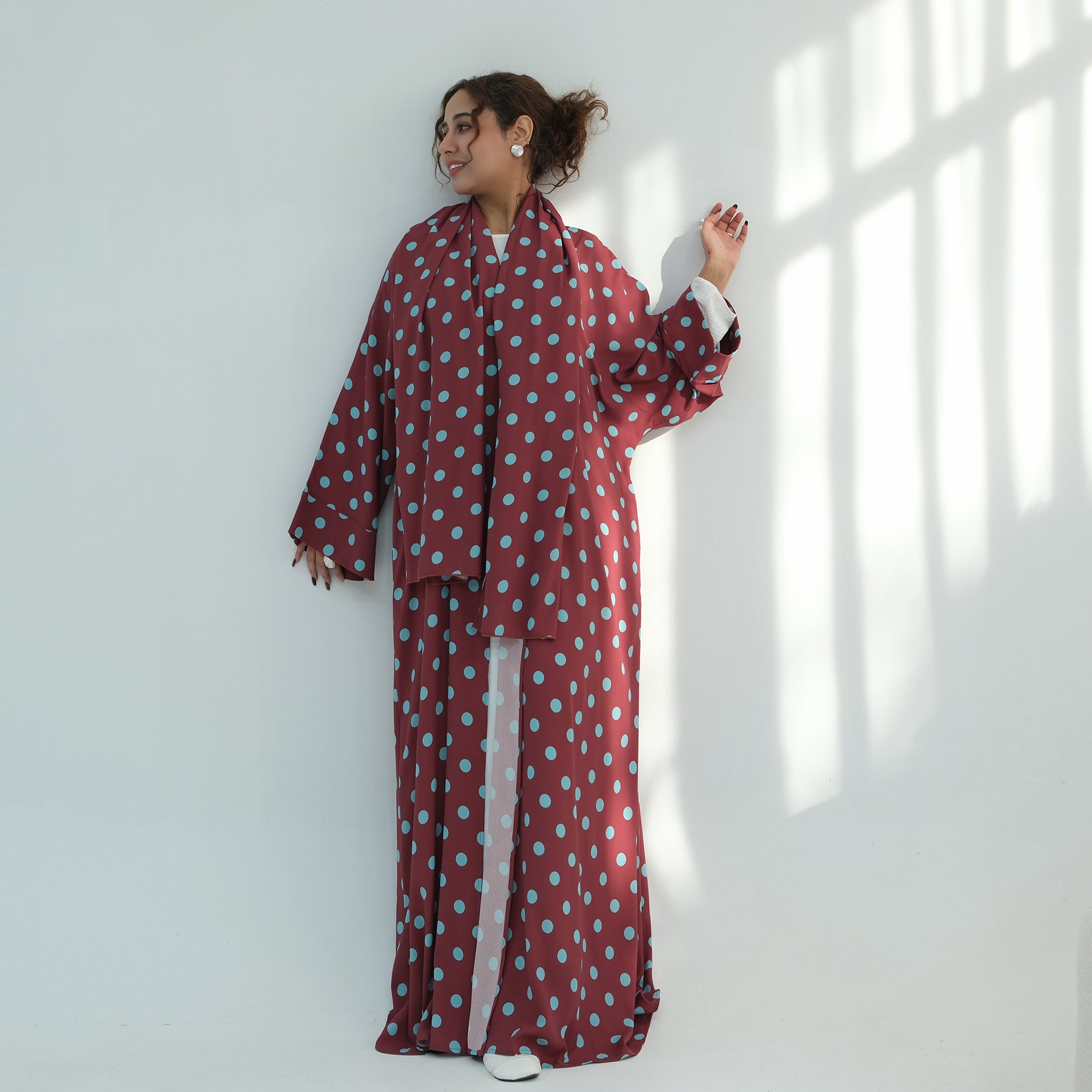 Loriya gorgeous wave cardigan + scarf two-piece set LR1119