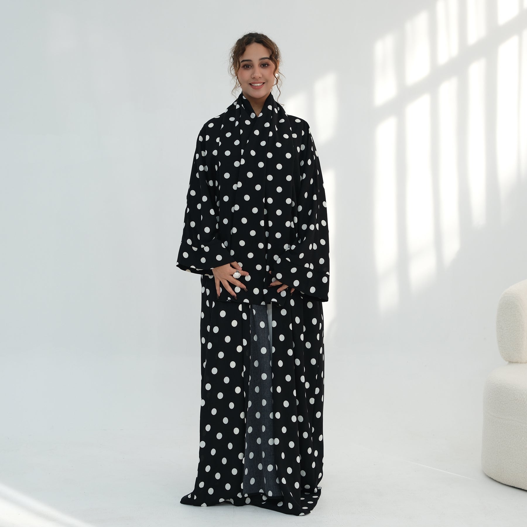 Loriya gorgeous wave cardigan + scarf two-piece set LR1119