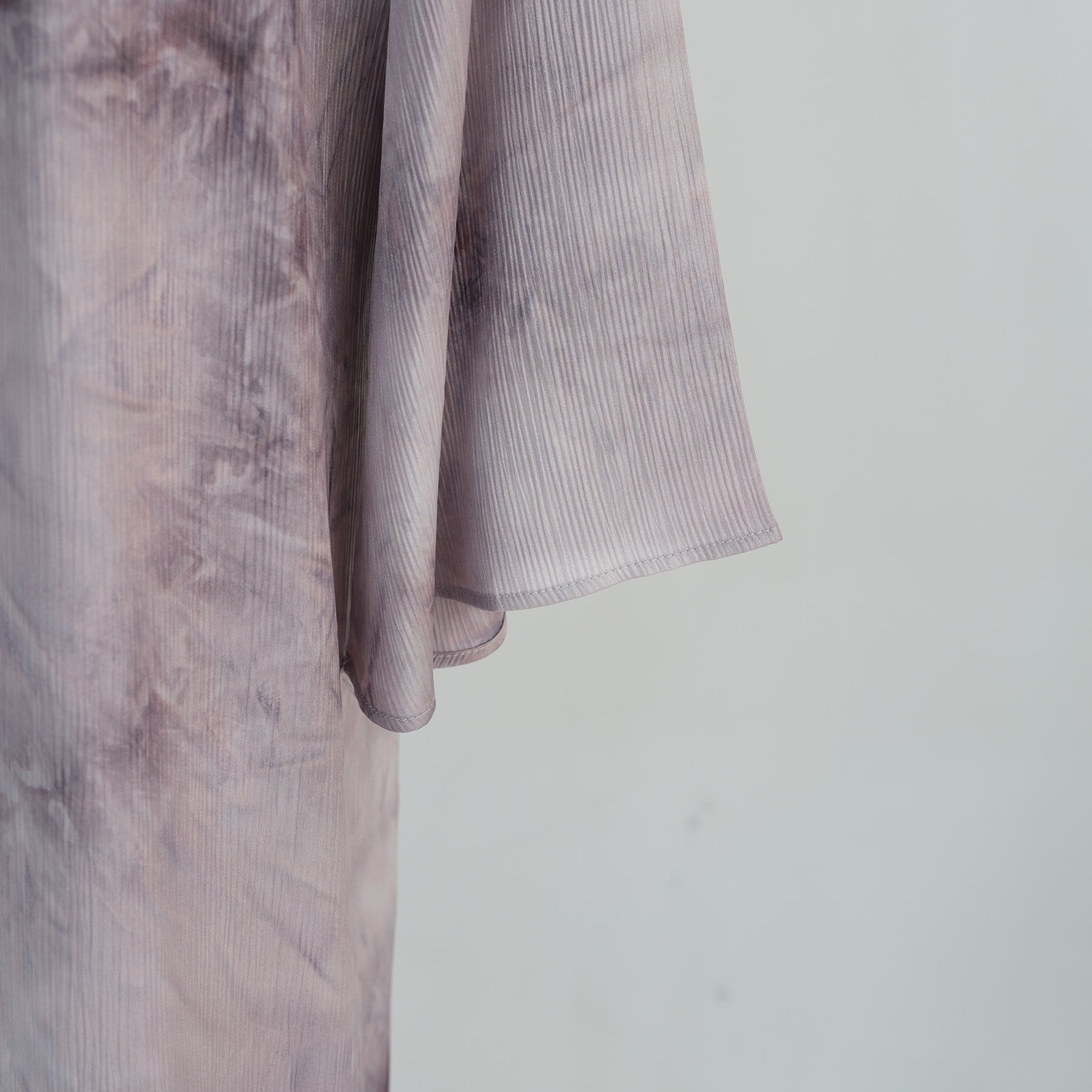 Tie-dye pleated floral lace-up cardigan LR1121