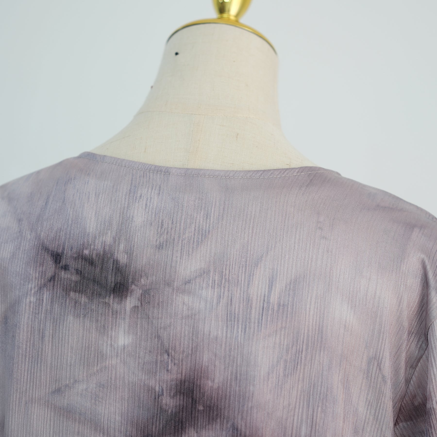 Tie-dye pleated floral lace-up cardigan LR1121