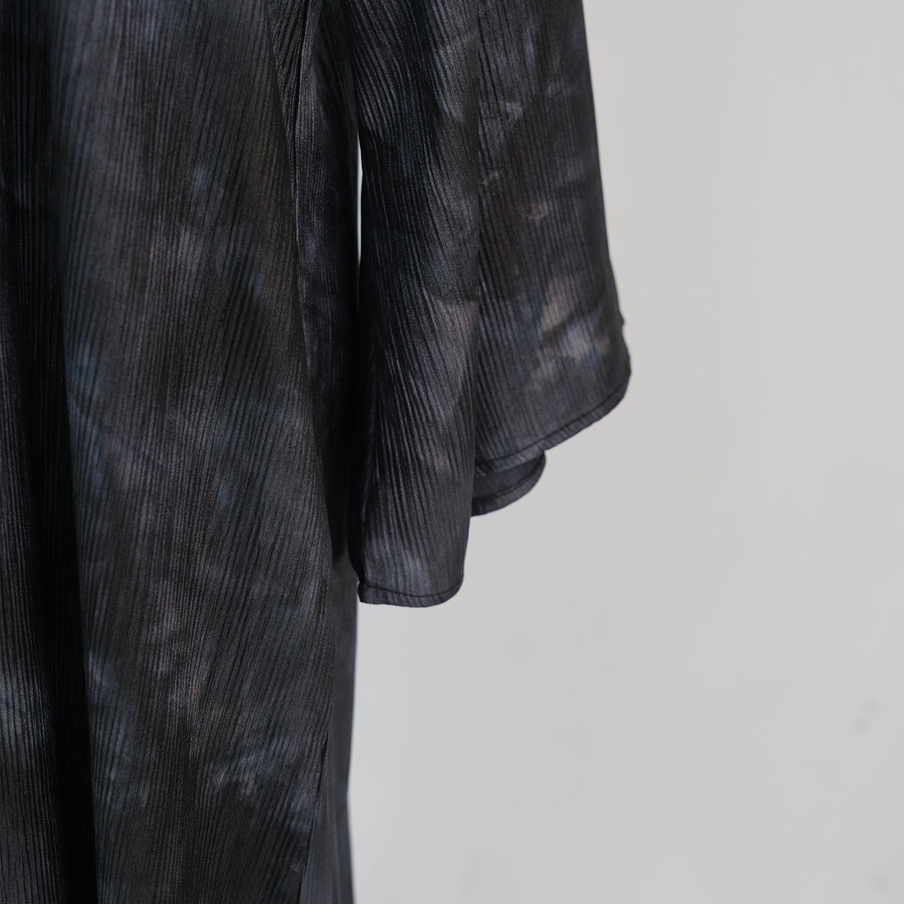Tie-dye pleated floral lace-up cardigan LR1121