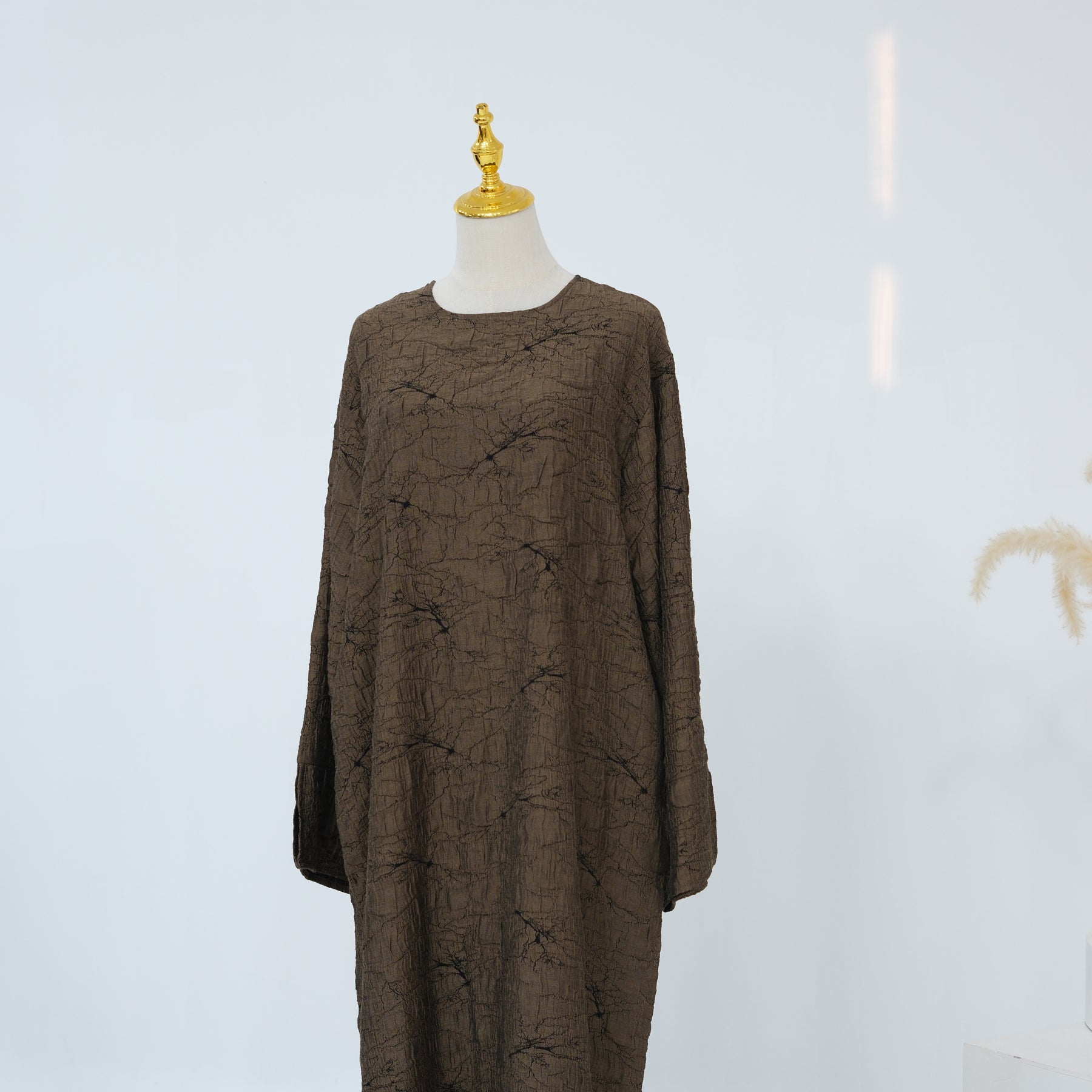 Loriya Luxury Jacquard Print Dress LR1130