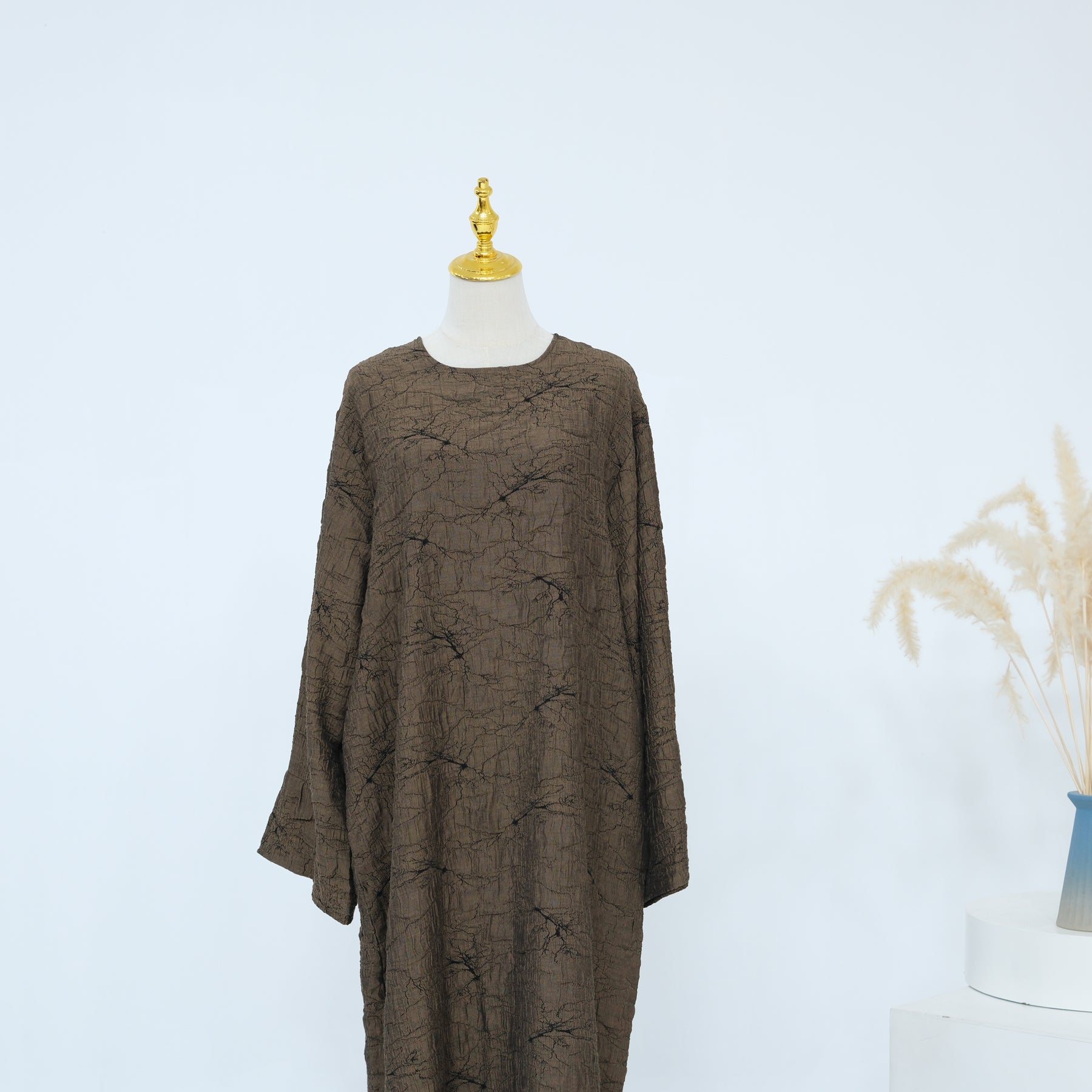 Loriya Luxury Jacquard Print Dress LR1130