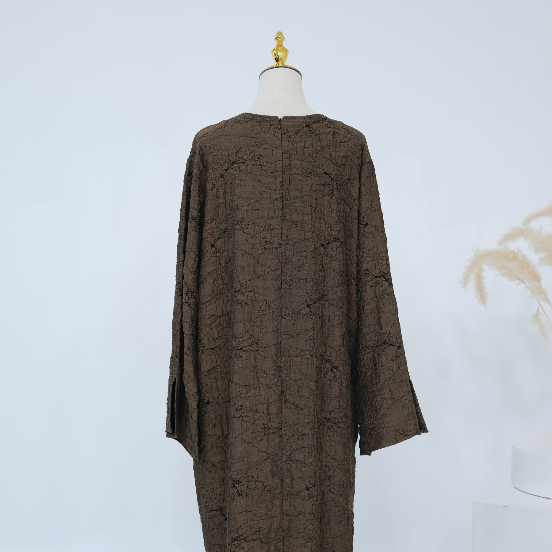 Loriya Luxury Jacquard Print Dress LR1130