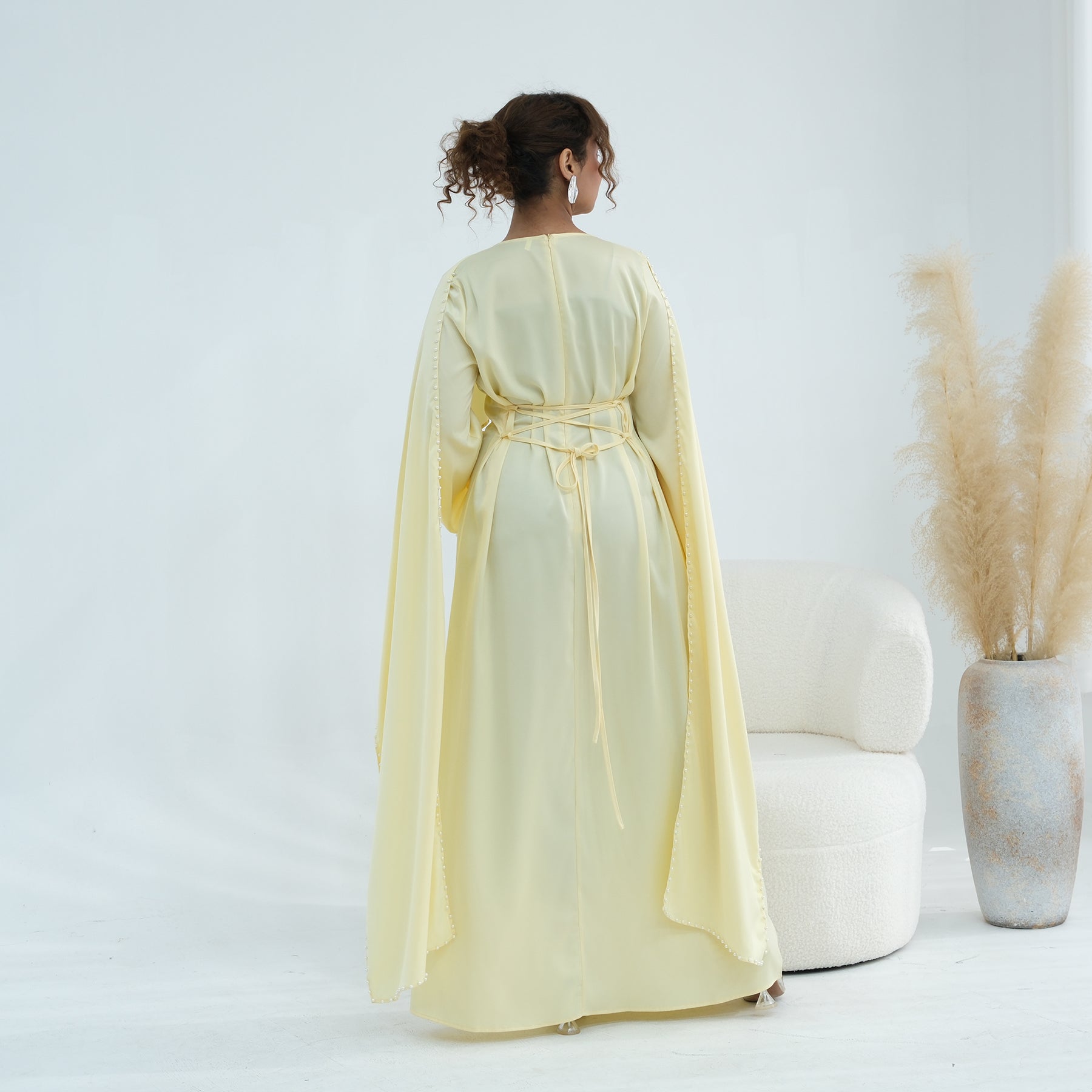 Loriya Pearl Beaded Luxury Shawl Dress LR1134
