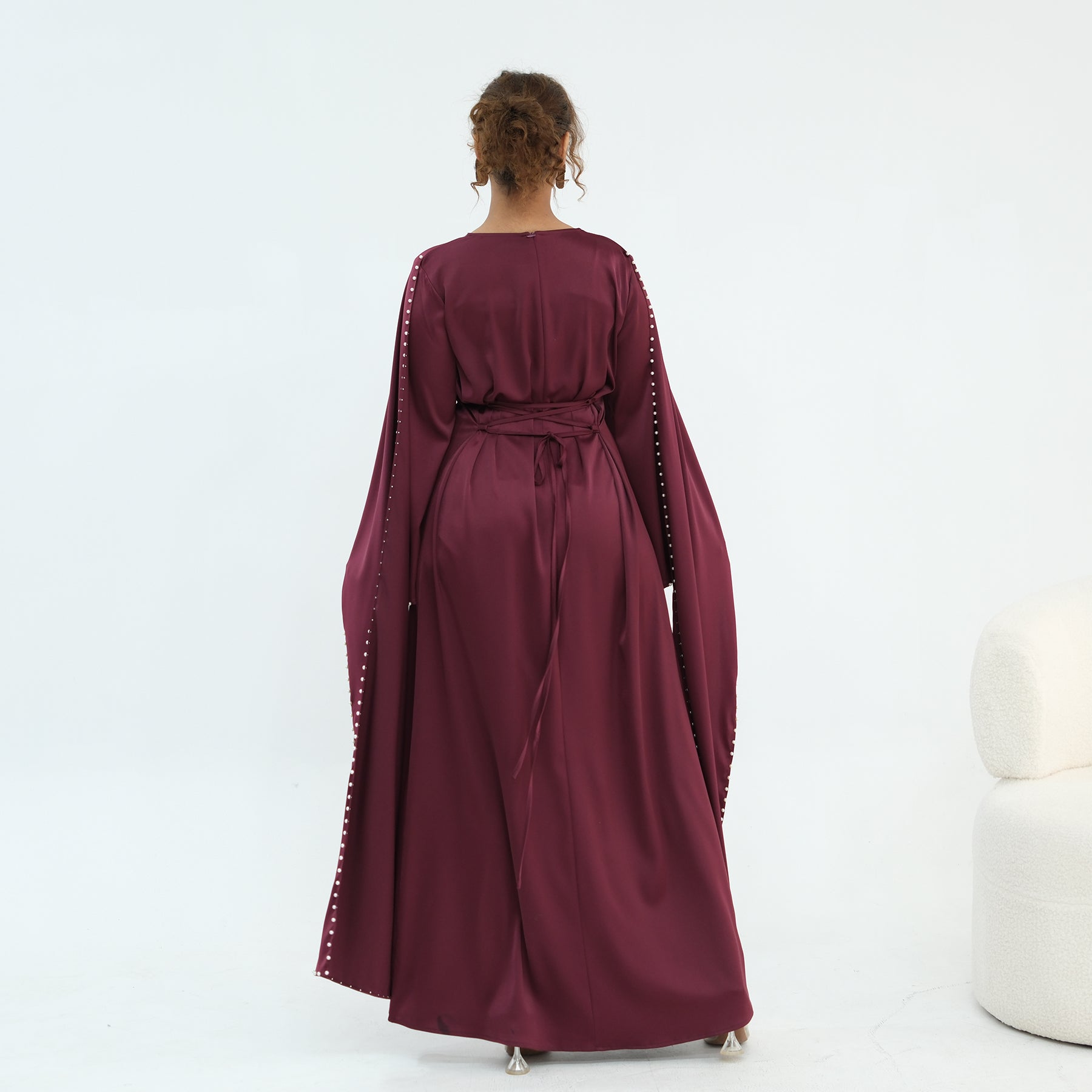 Loriya Pearl Beaded Luxury Shawl Dress LR1134