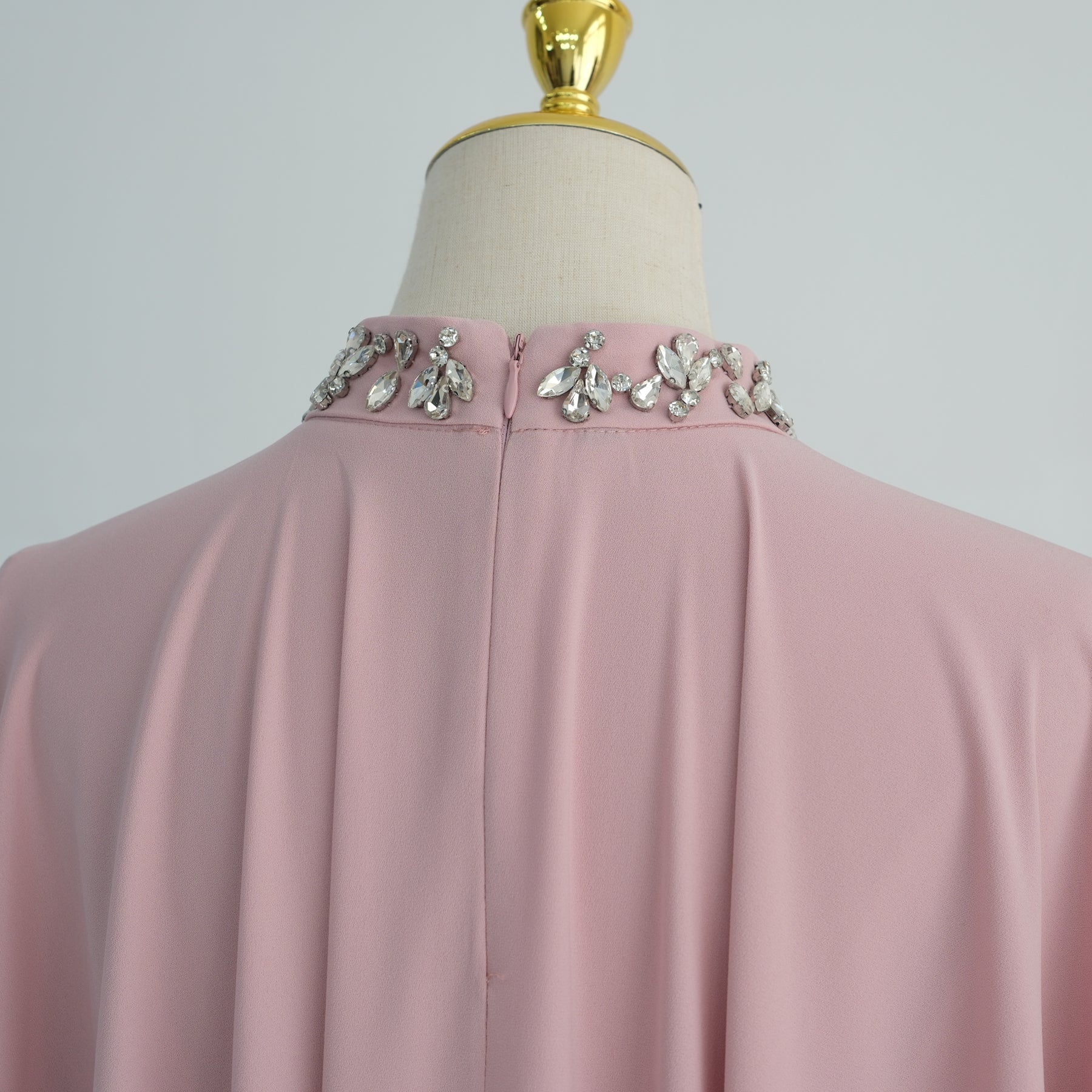 Real shot straight out, large-cutting large-size diamond-studded dress two-piece set 1138