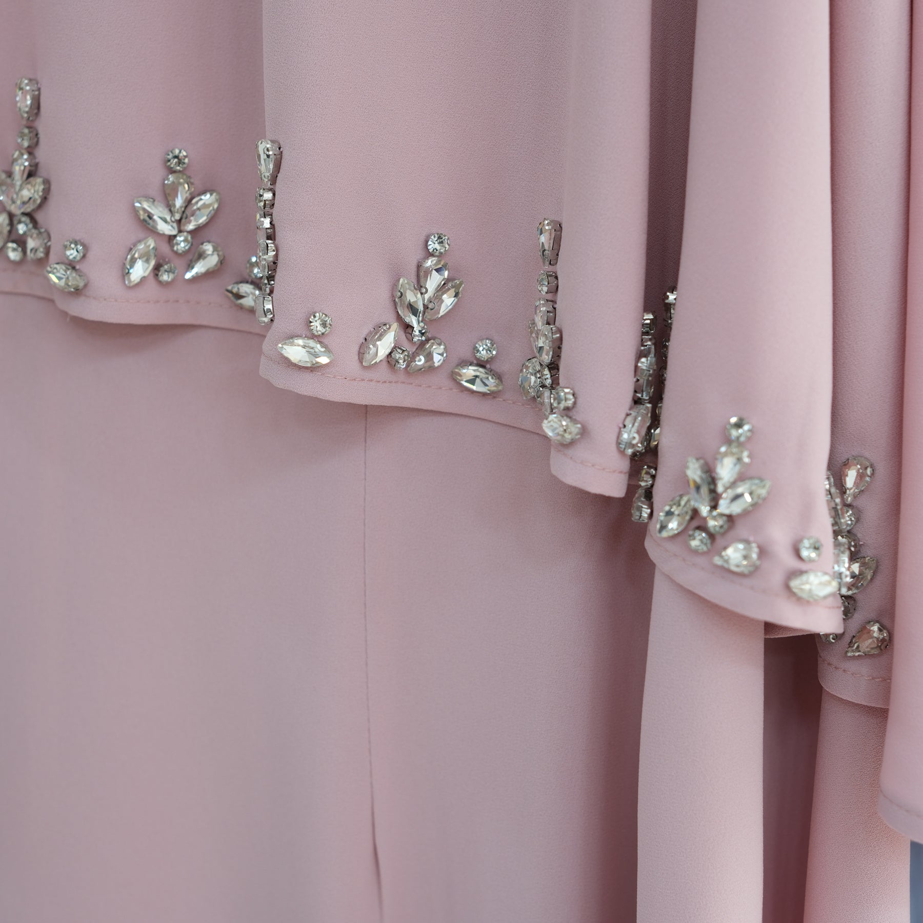 Real shot straight out, large-cutting large-size diamond-studded dress two-piece set 1138