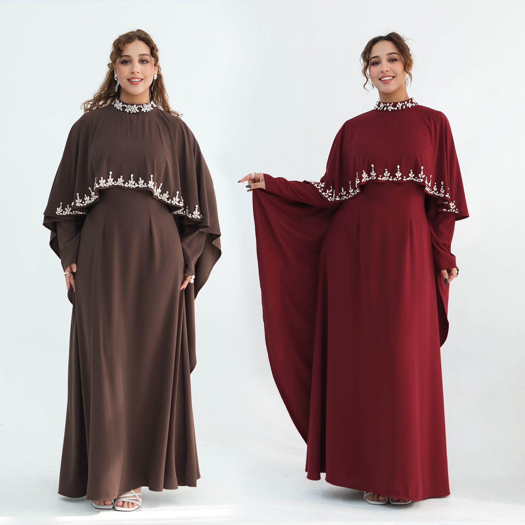 Real shot straight out, large-cutting large-size diamond-studded dress two-piece set 1138