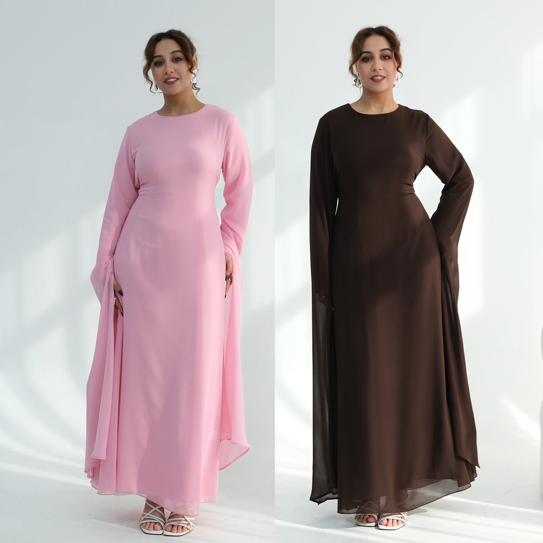 Loriya double-layer elegant dress with a fitted waist, LR1151