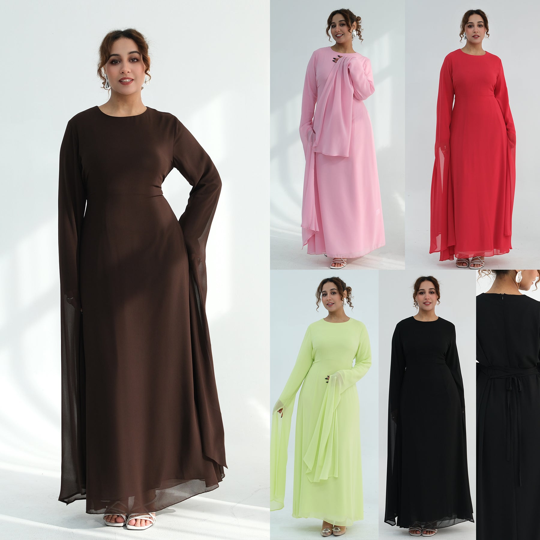Loriya double-layer elegant dress with a fitted waist, LR1151