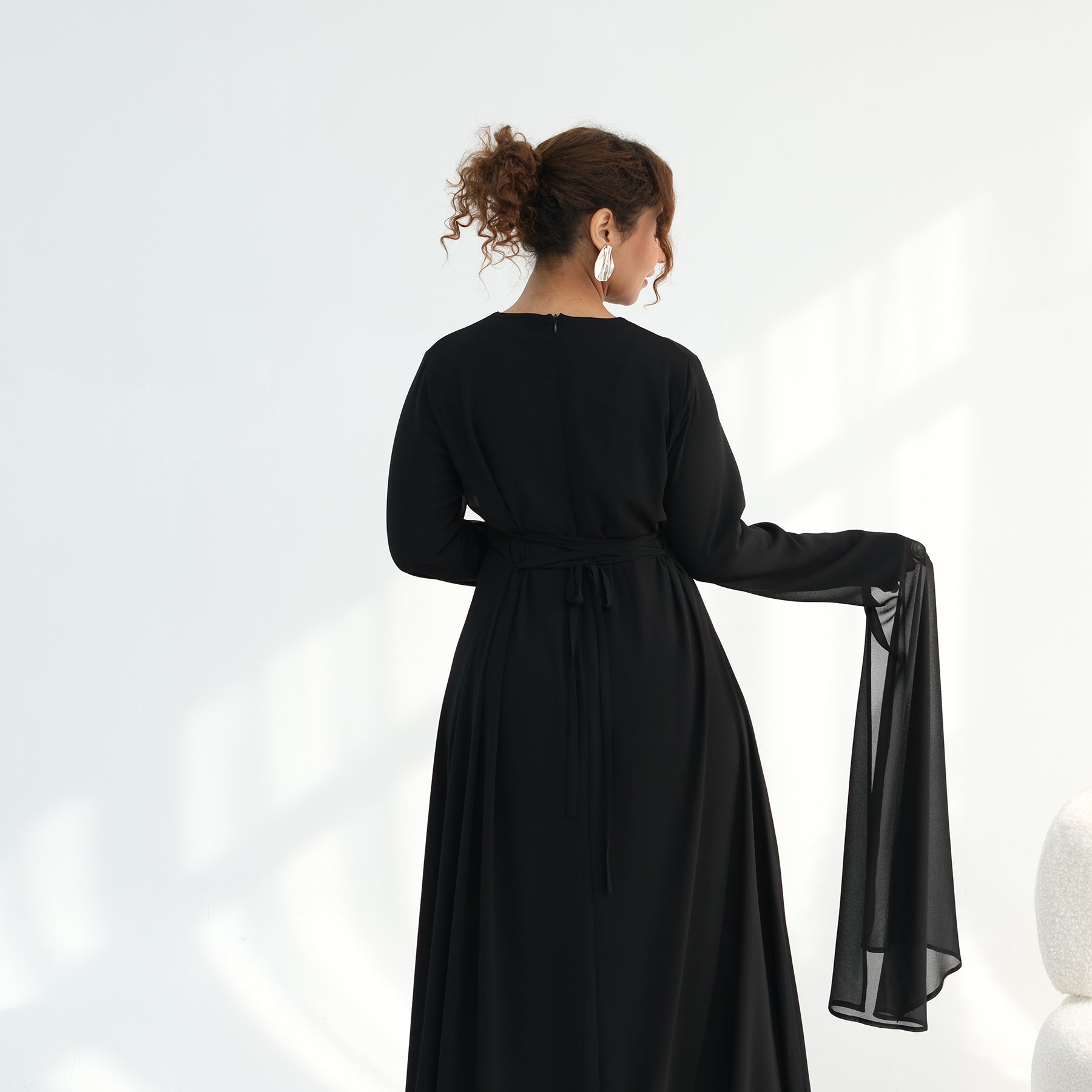 Loriya double-layer elegant dress with a fitted waist, LR1151