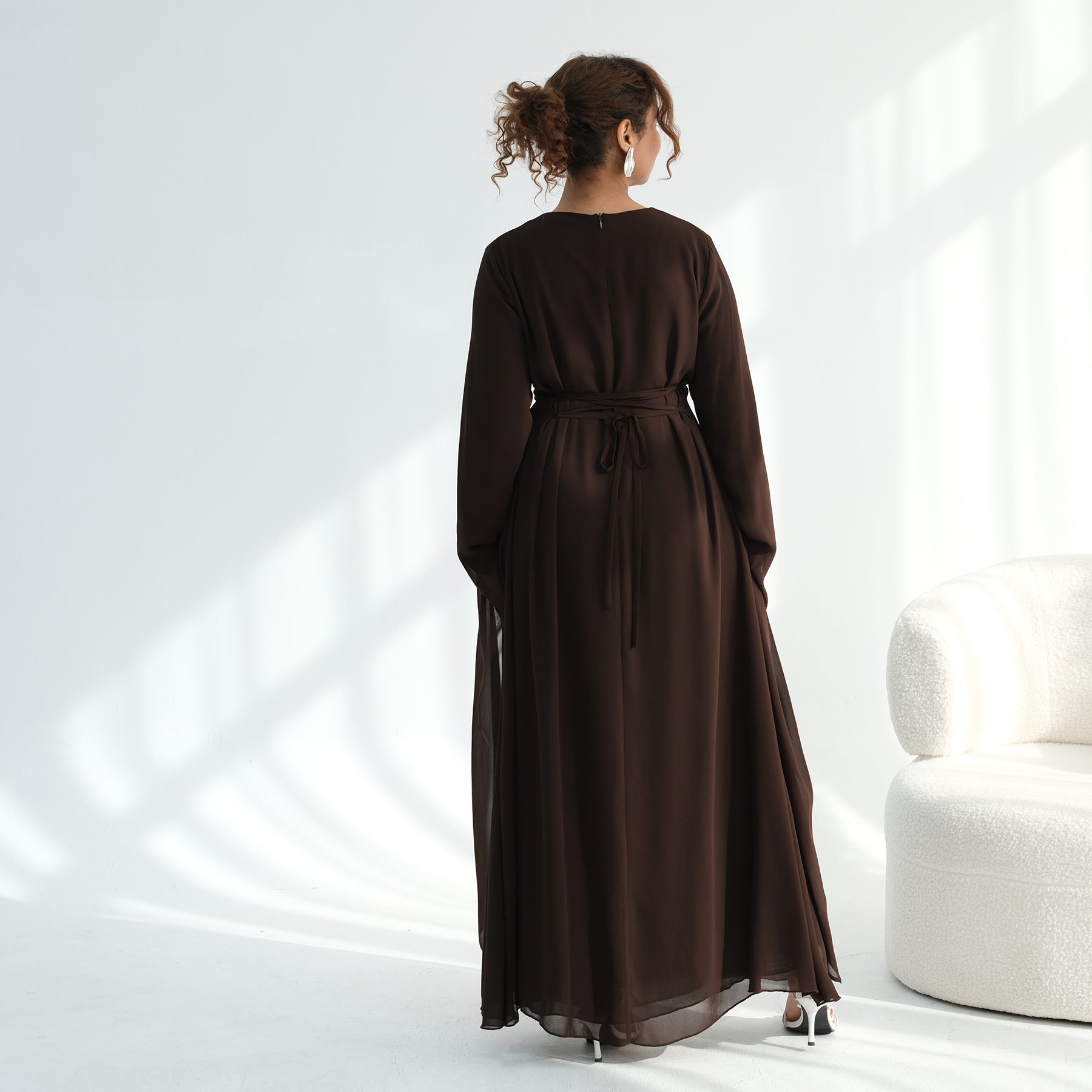 Loriya double-layer elegant dress with a fitted waist, LR1151