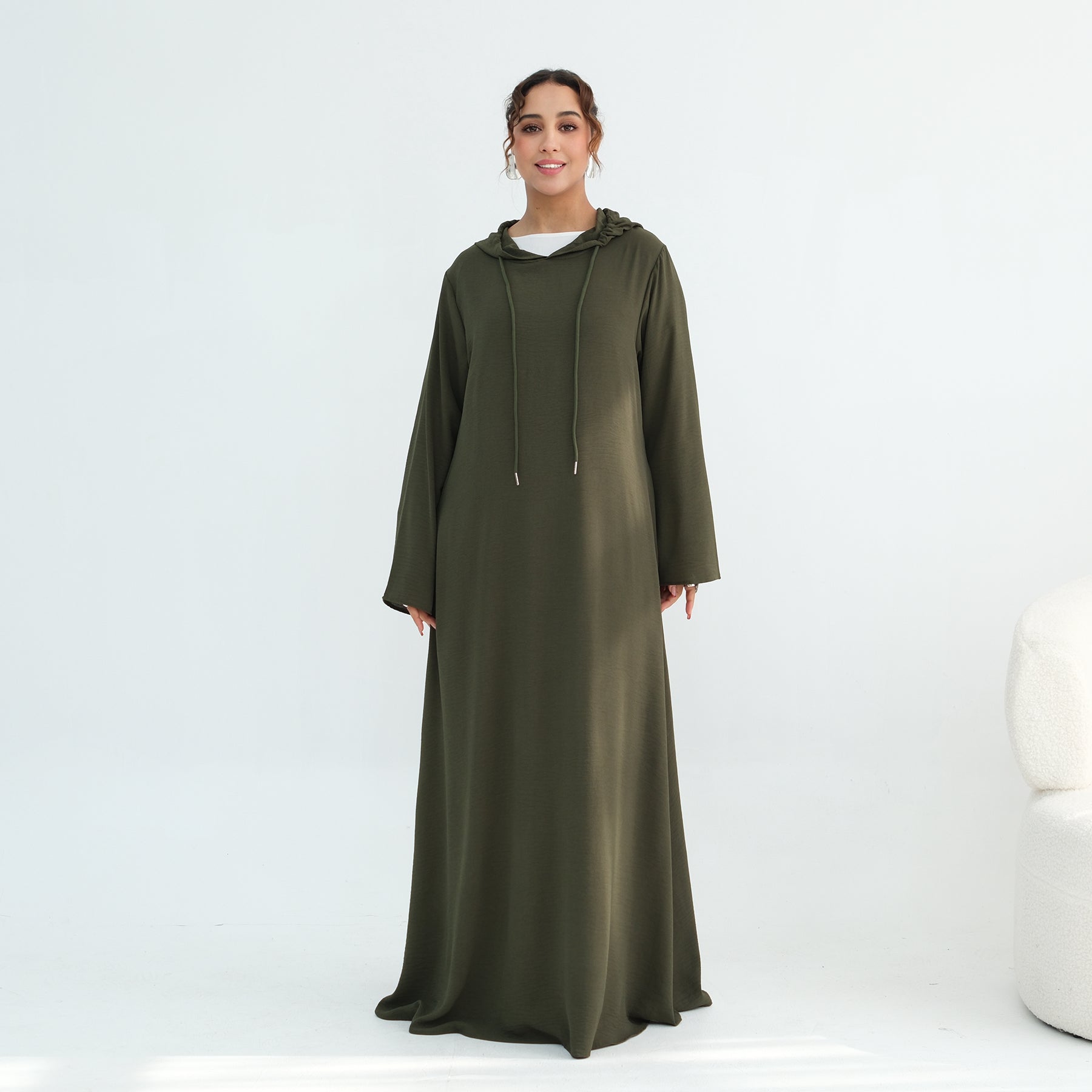 Loriya casual loose large-size hooded dress LR1159