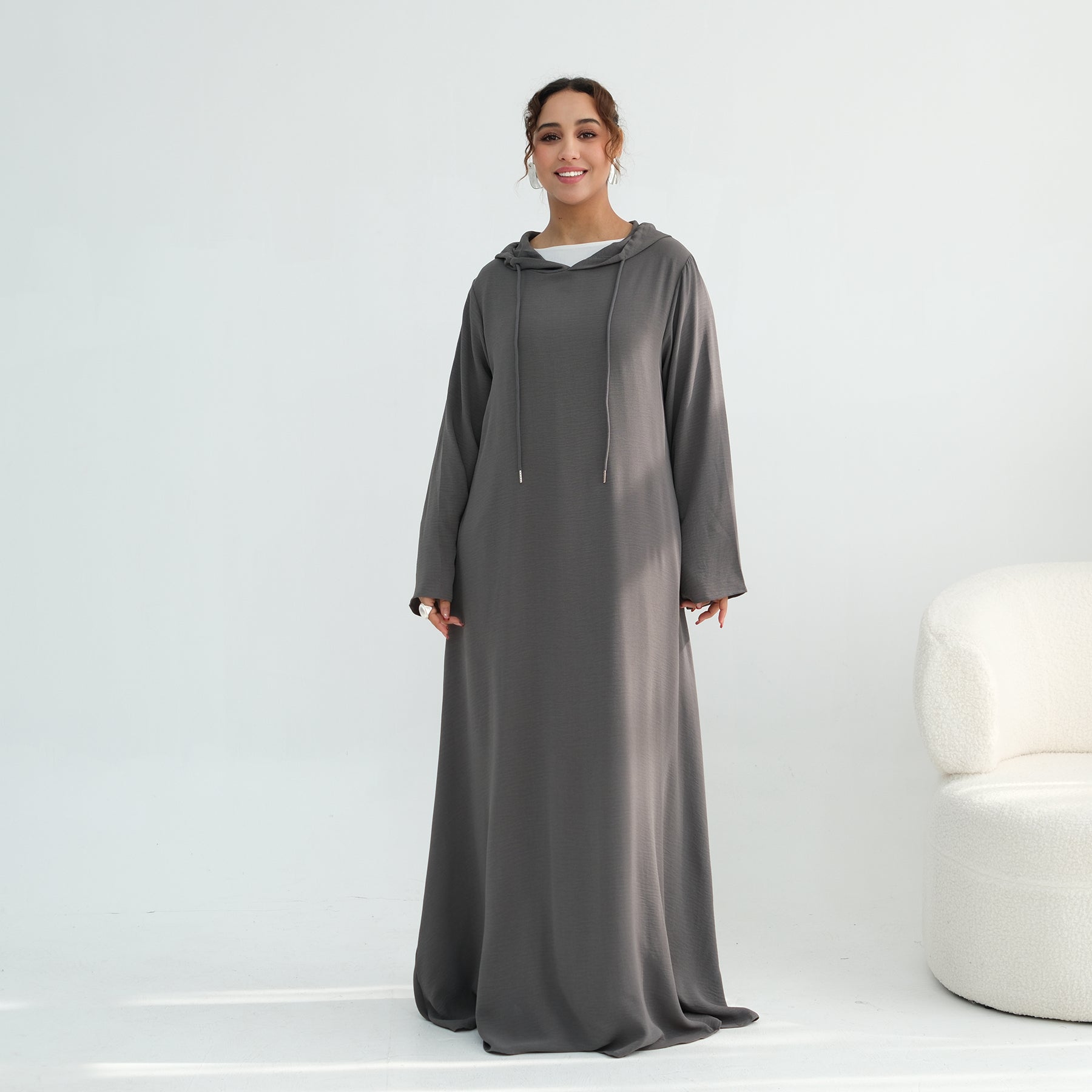 Loriya casual loose large-size hooded dress LR1159