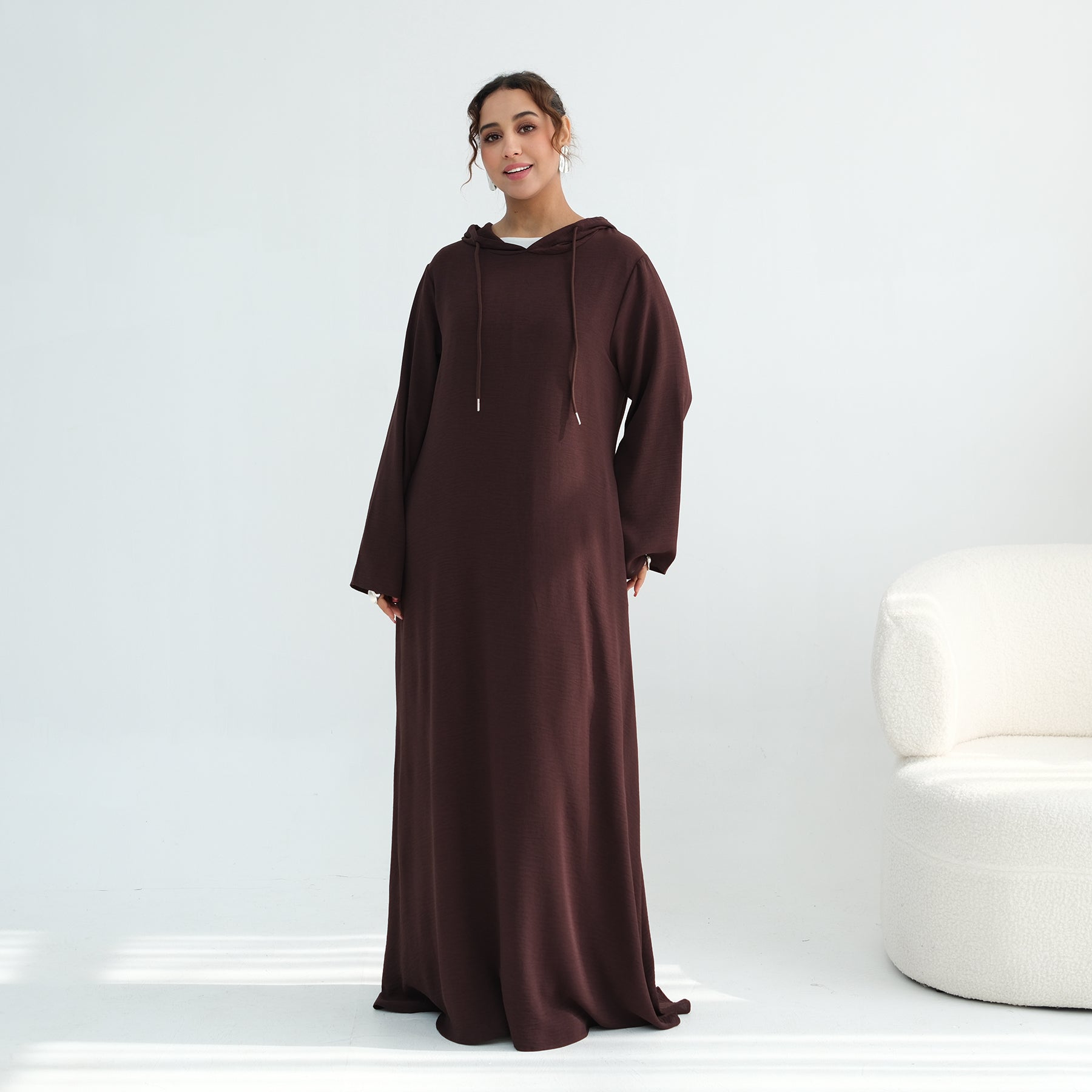Loriya casual loose large-size hooded dress LR1159