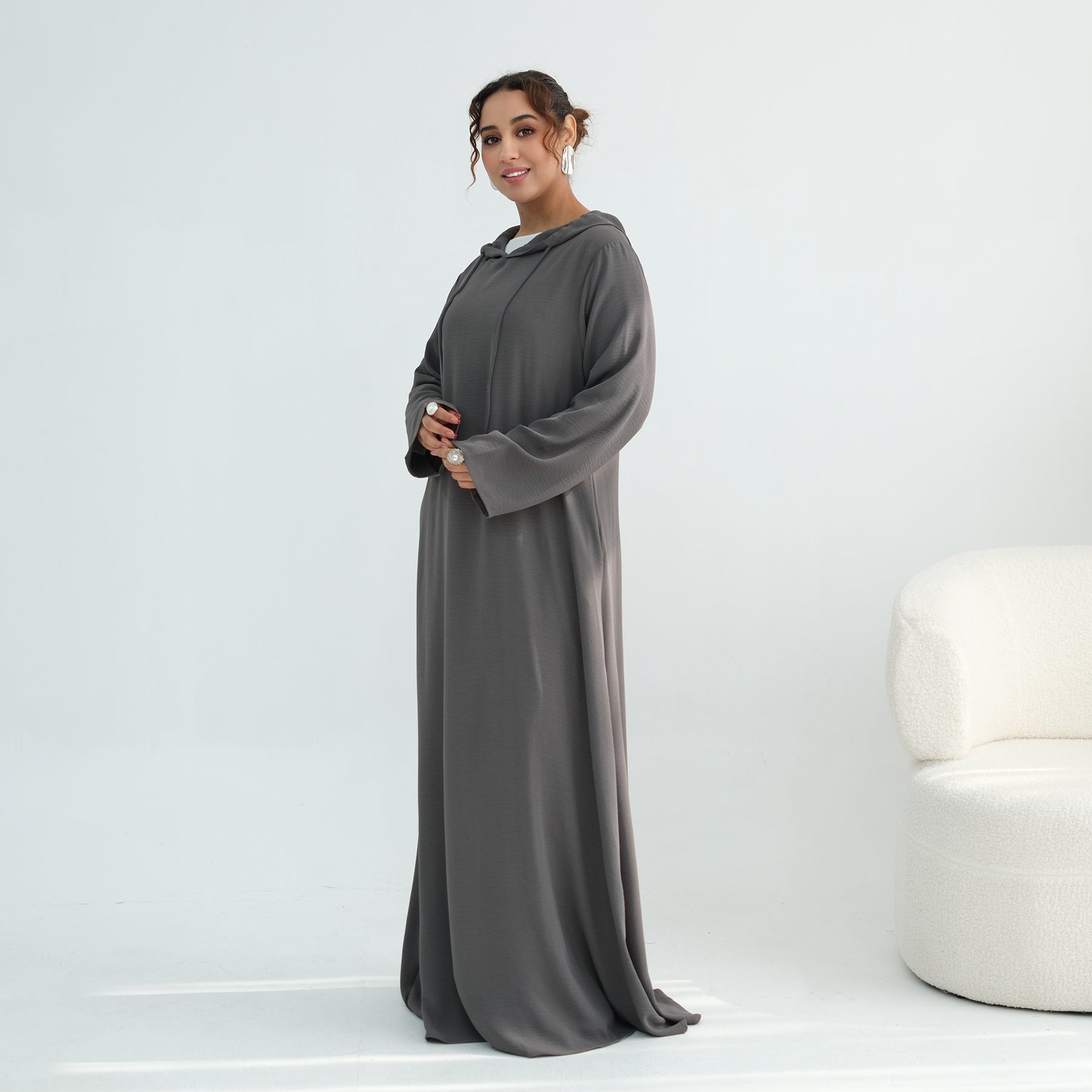 Loriya casual loose large-size hooded dress LR1159
