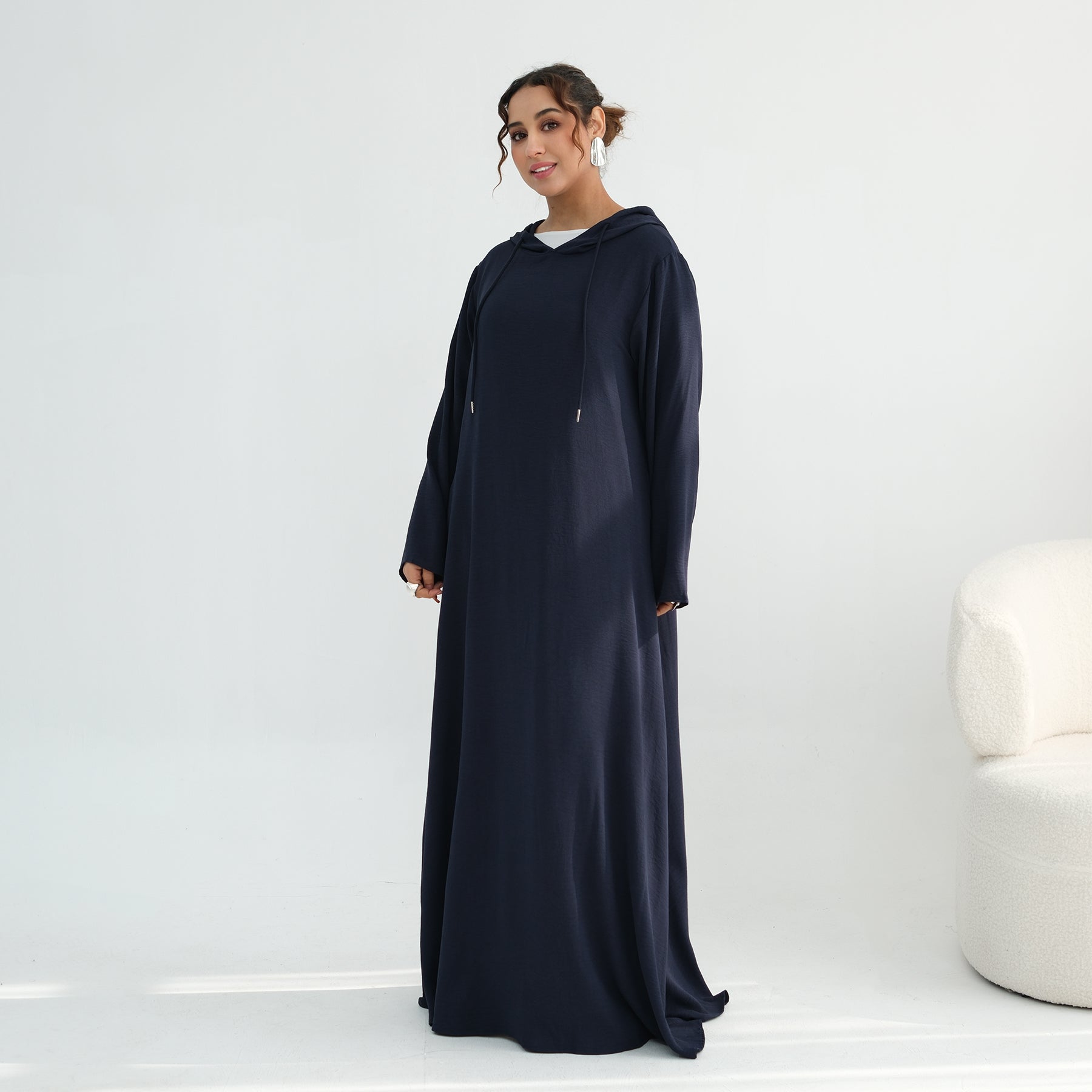 Loriya casual loose large-size hooded dress LR1159