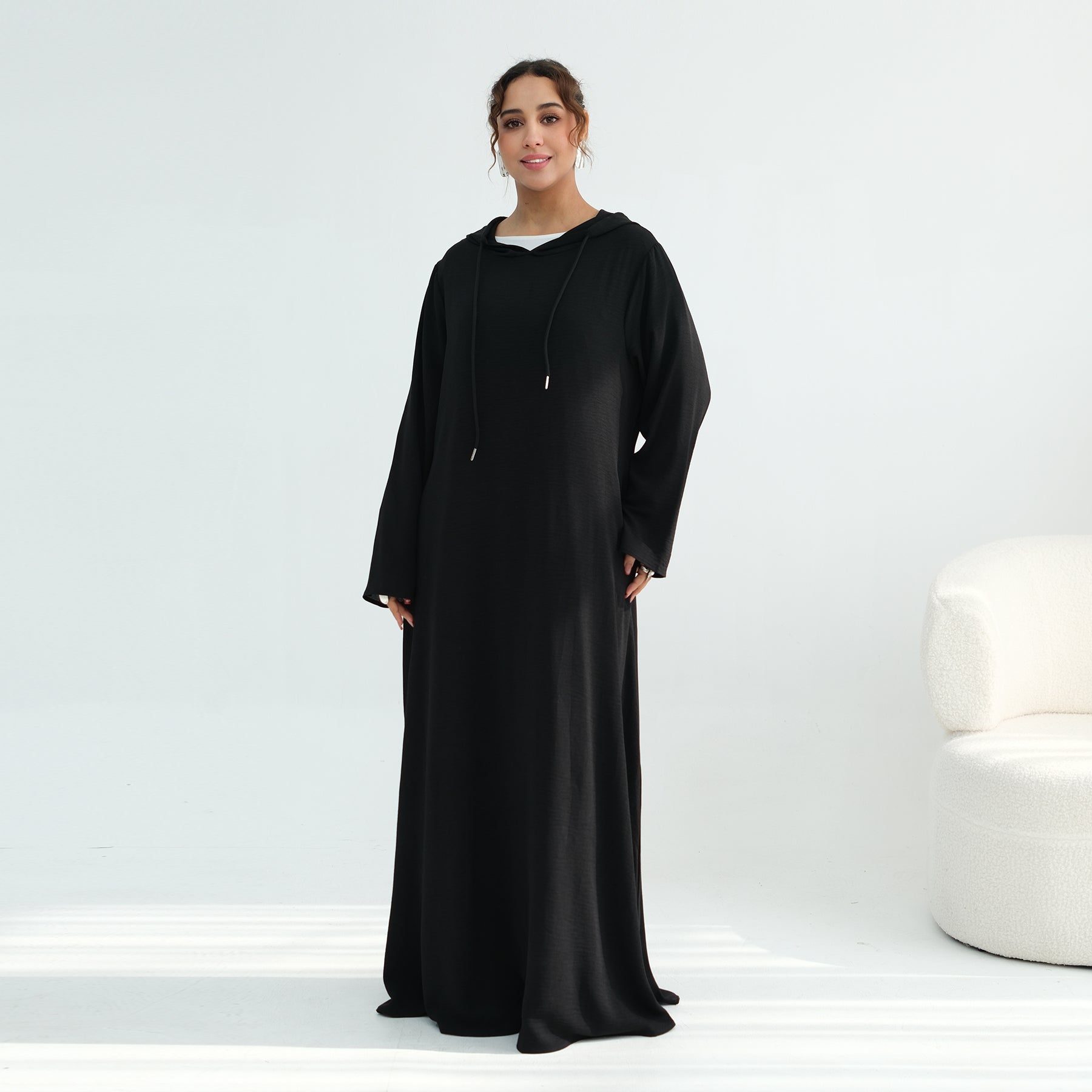 Loriya casual loose large-size hooded dress LR1159
