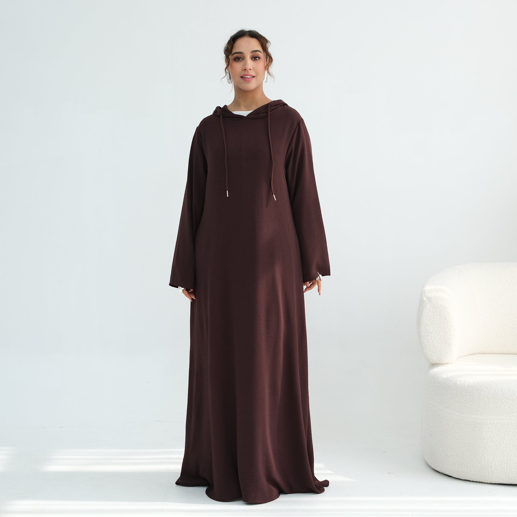 Loriya casual loose large-size hooded dress LR1159