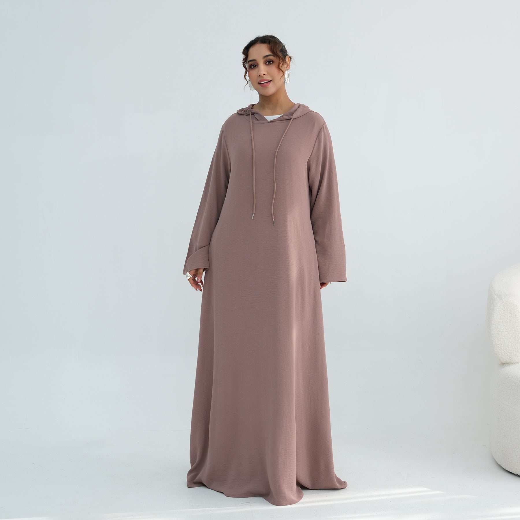 Loriya casual loose large-size hooded dress LR1159