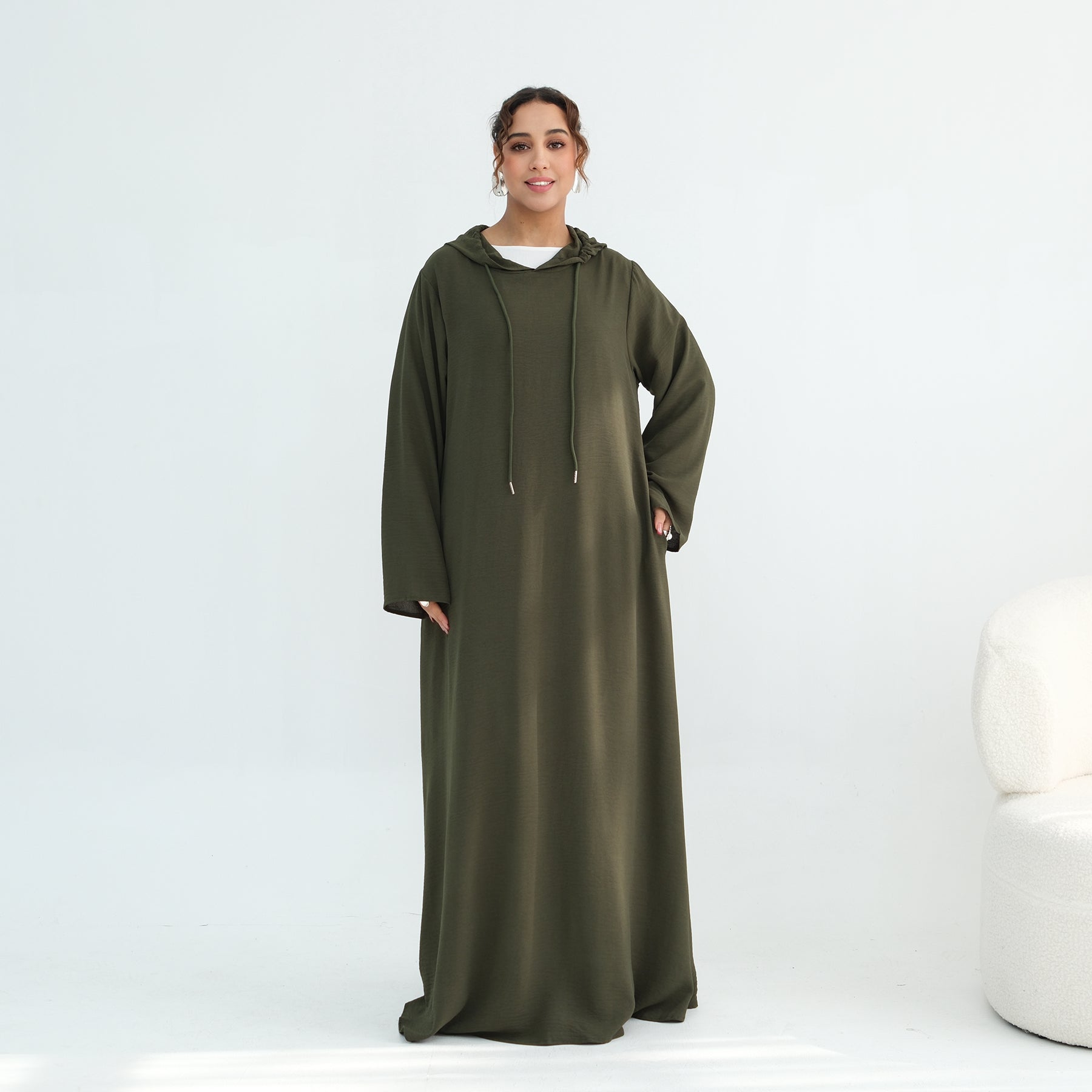 Loriya casual loose large-size hooded dress LR1159