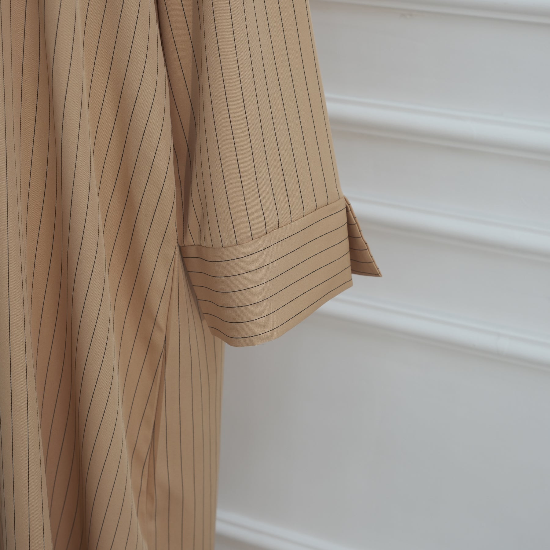 Loriya V-neck Large Size Dress Striped Dress LR1166
