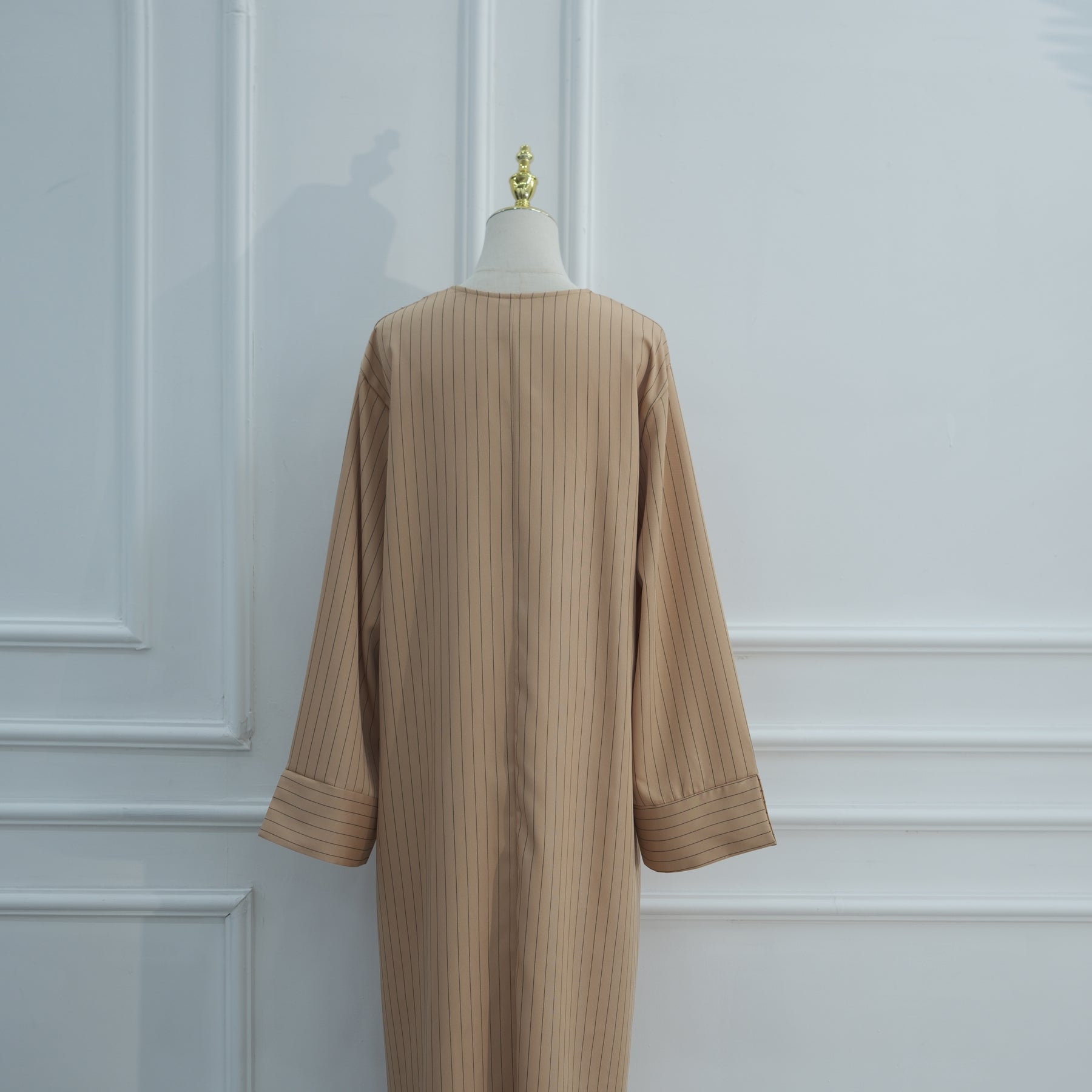 Loriya V-neck Large Size Dress Striped Dress LR1166
