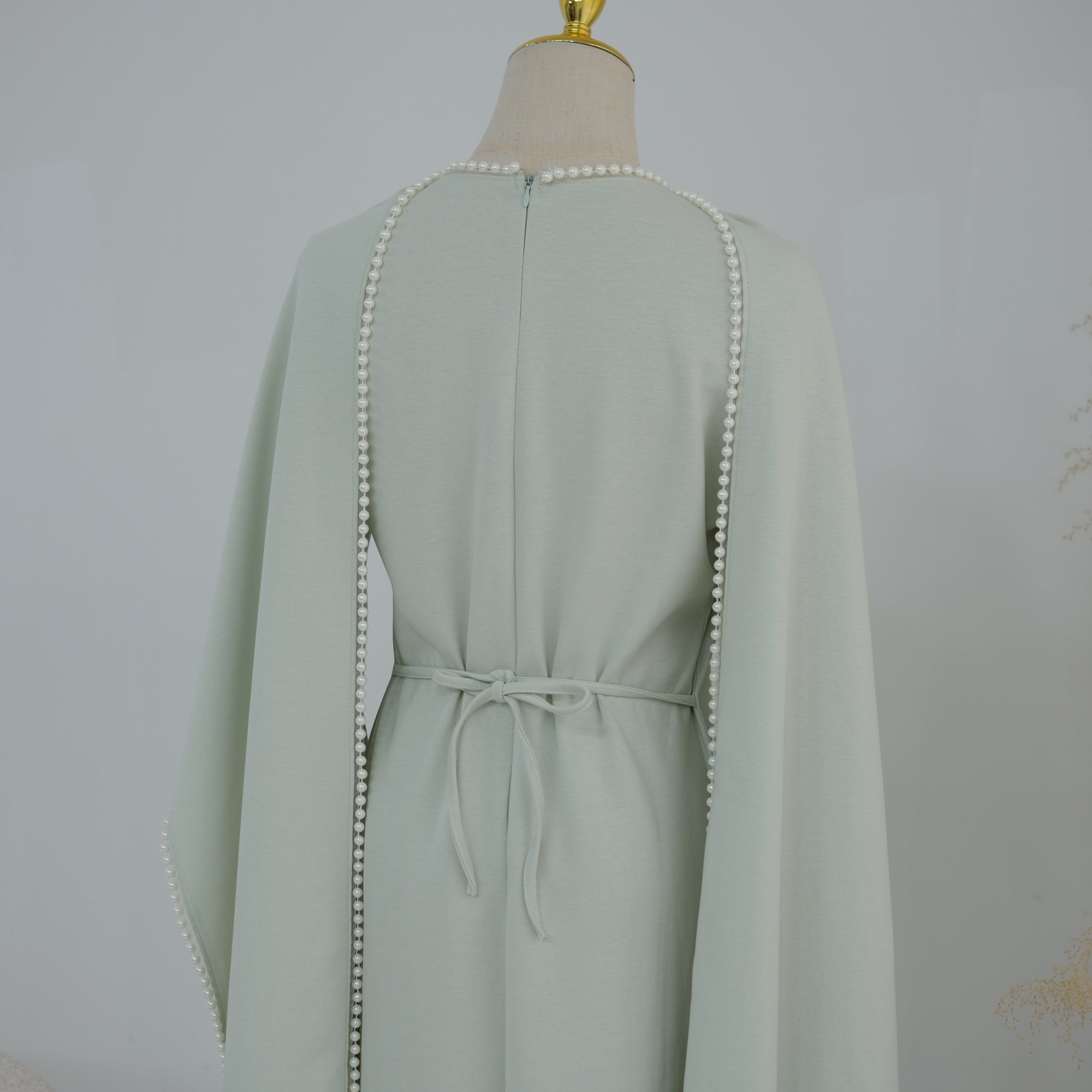 Loriya beaded shawl + long-sleeved dress LR1167