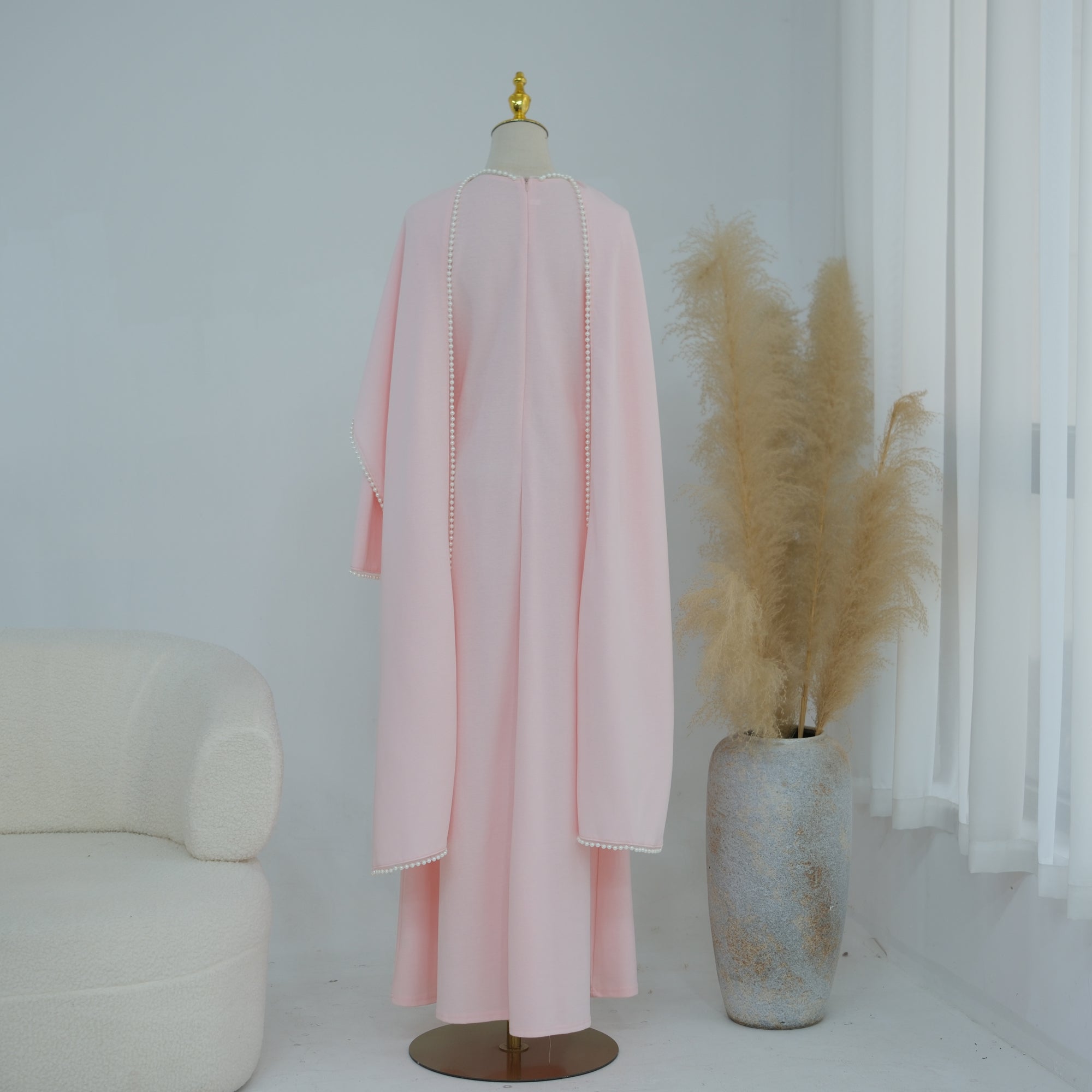 Loriya beaded shawl + long-sleeved dress LR1167