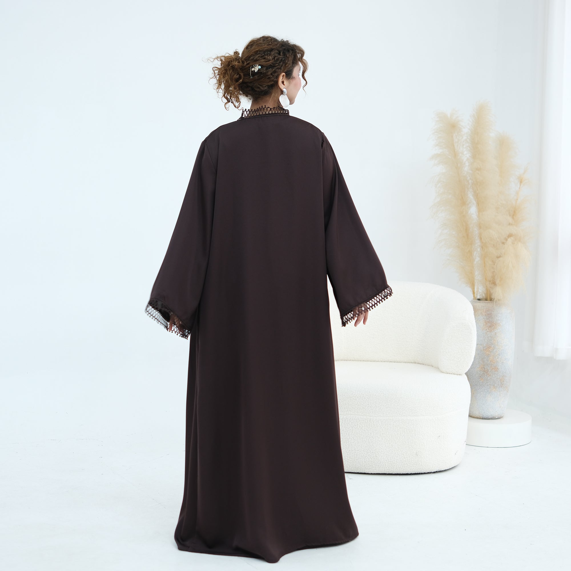 Stylish large-size lace-trimmed cardigan + two-piece set LR1182 as an undergarment