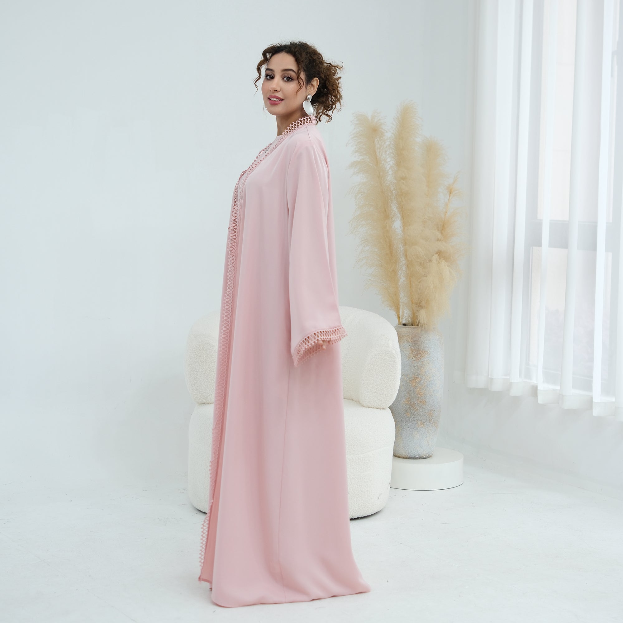 Stylish large-size lace-trimmed cardigan + two-piece set LR1182 as an undergarment