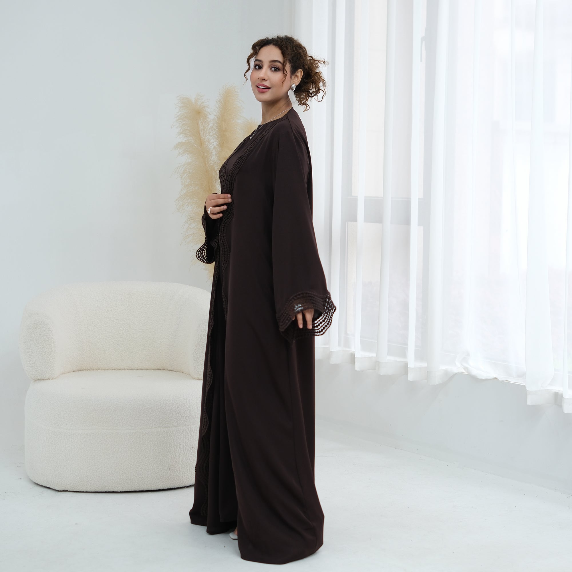 Long-sleeved cardigan + matching dress two-piece set LR1183