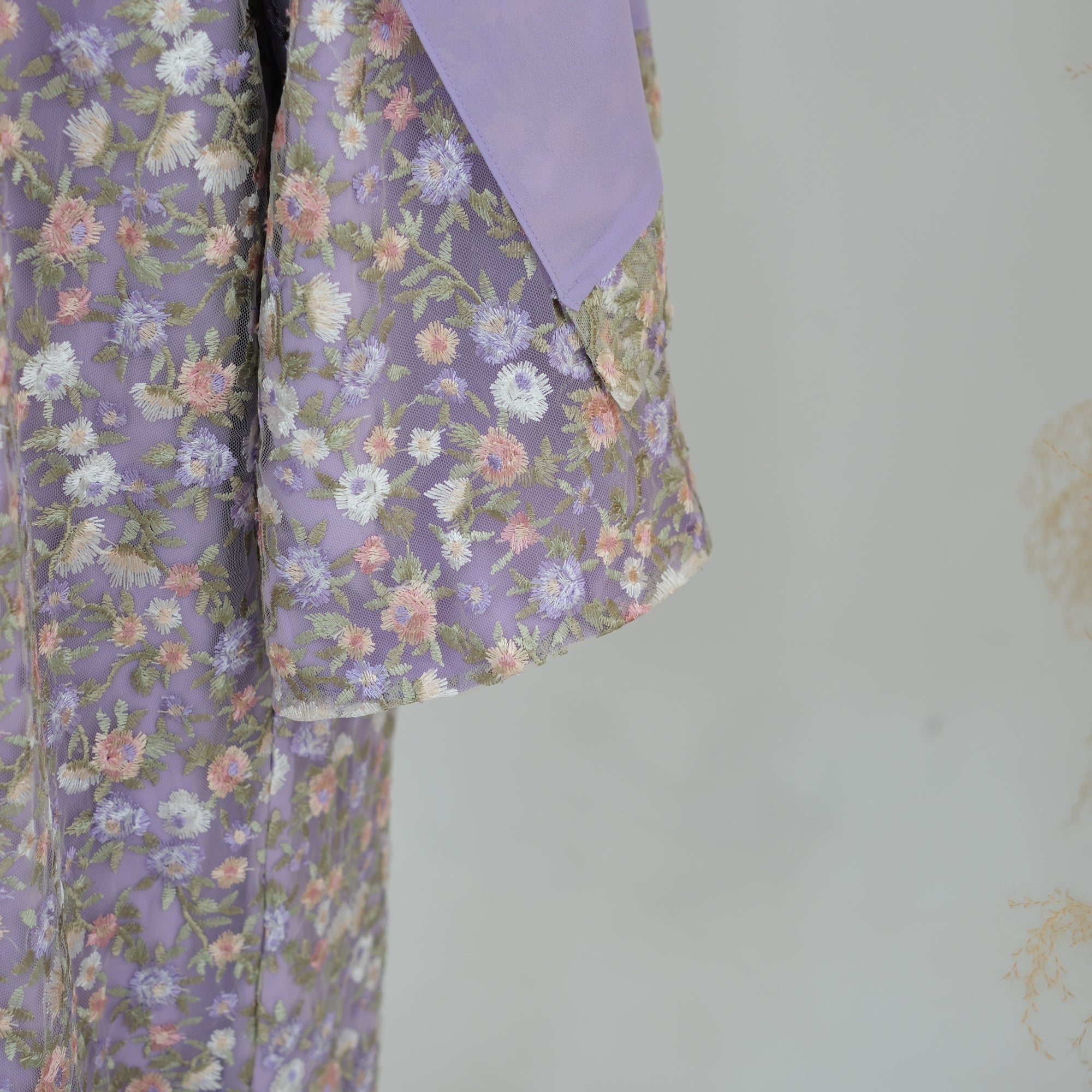 Large-size full-body floral embroidery double-layer cardigan + scarf LR1188