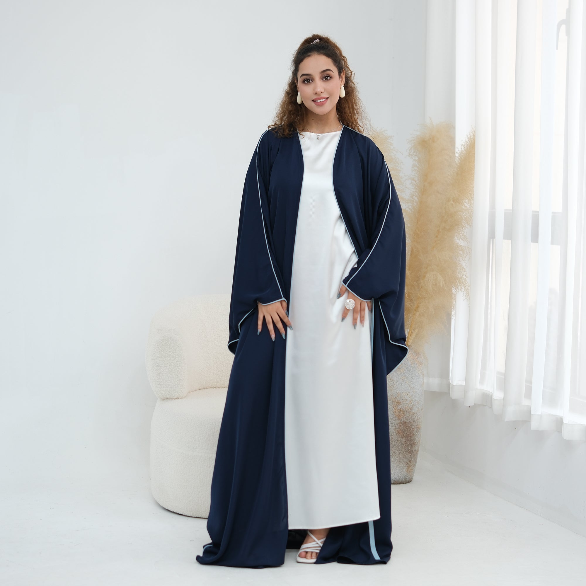 Wide-cut cardigan, long robe, cross-border wholesale, LR1193