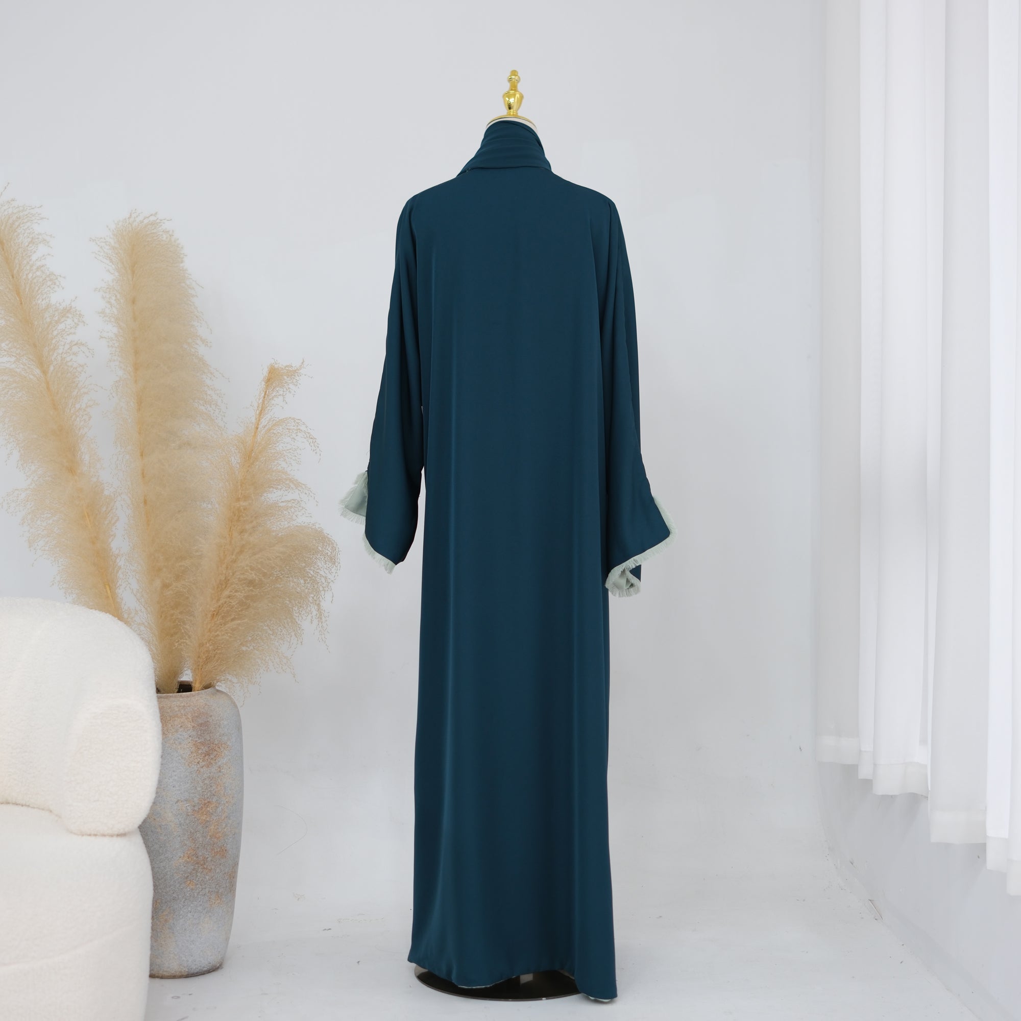 Two-way reversible double-layer loose cardigan + scarf two-piece set LR1194