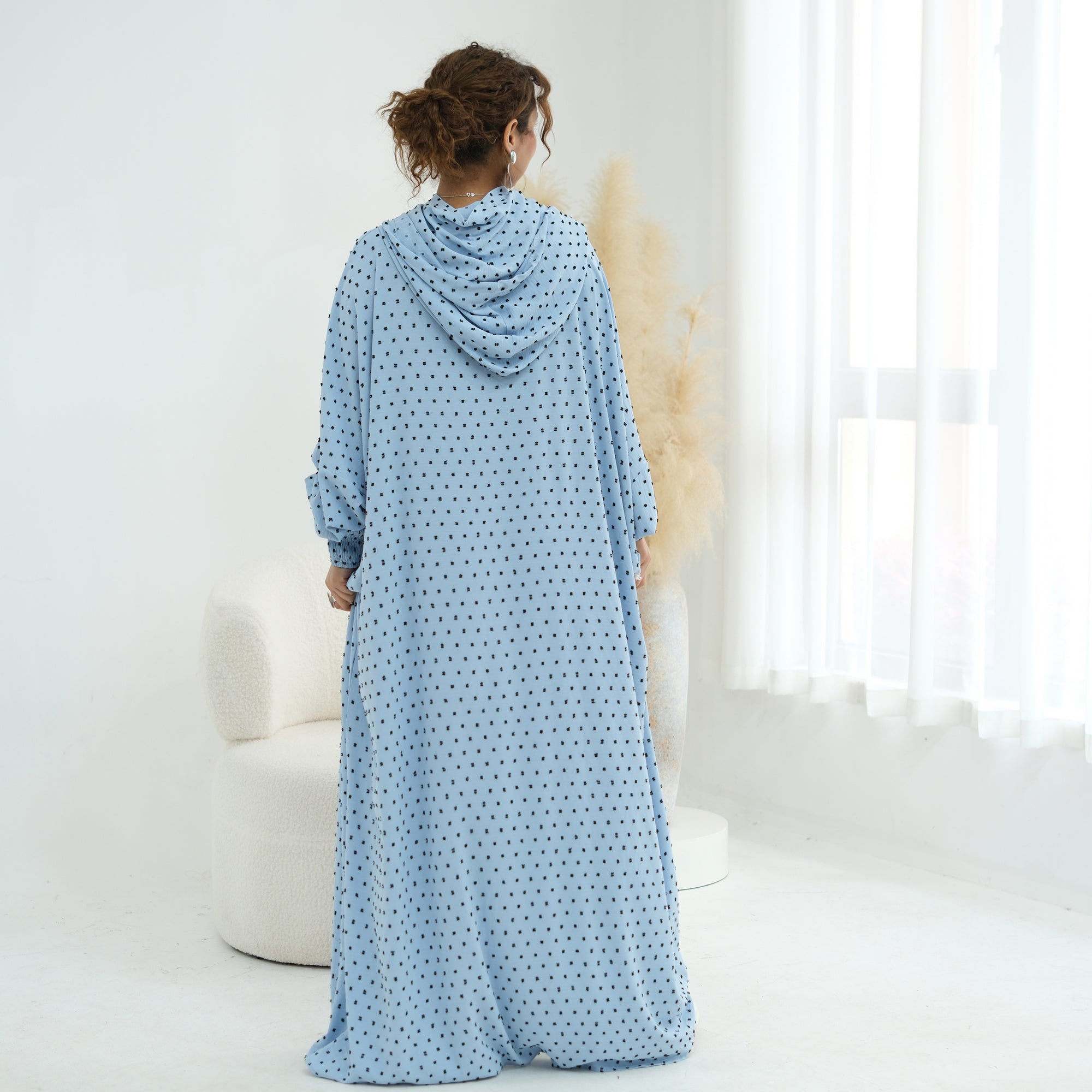 Tight cuff polka dot embroidery loose large dress LR1196