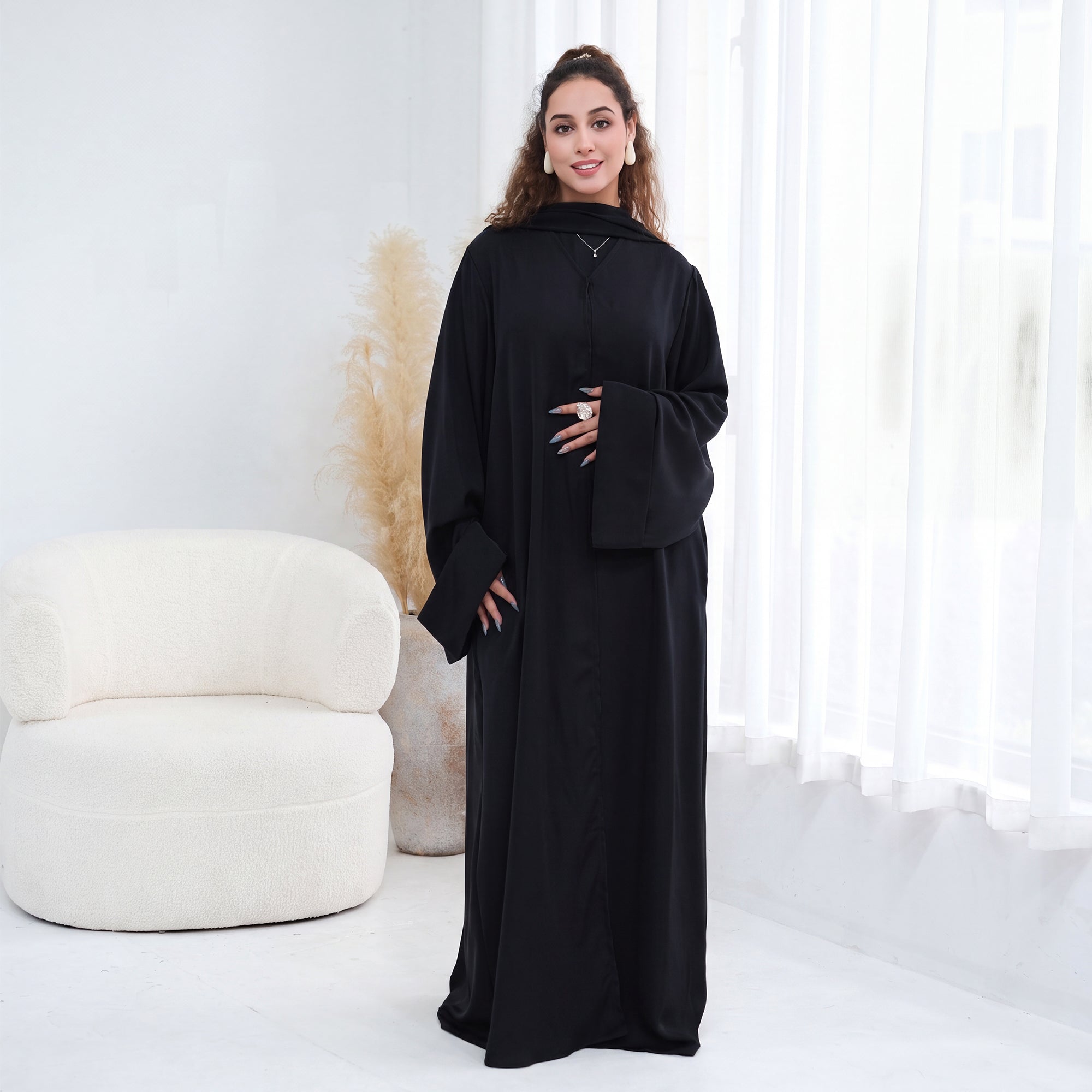 Long sleeved solid color plus size cardigan 1281+sleeveless inner layer 1266