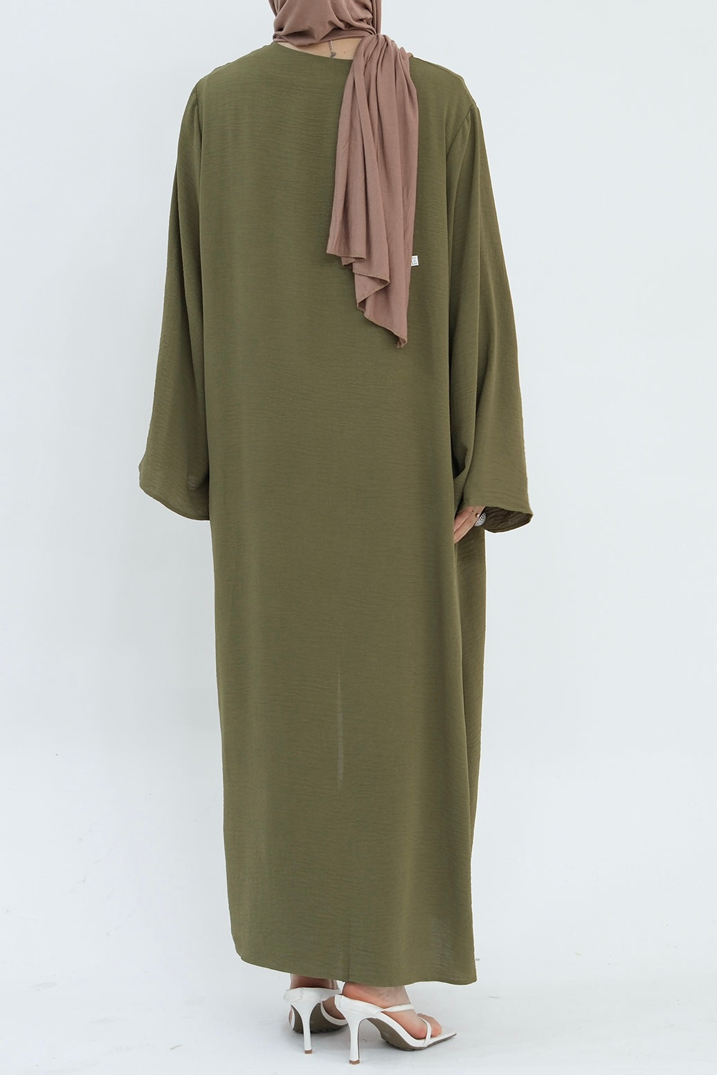 Sadia Stylish Casual Three-Piece Abaya Set 779-Army Green