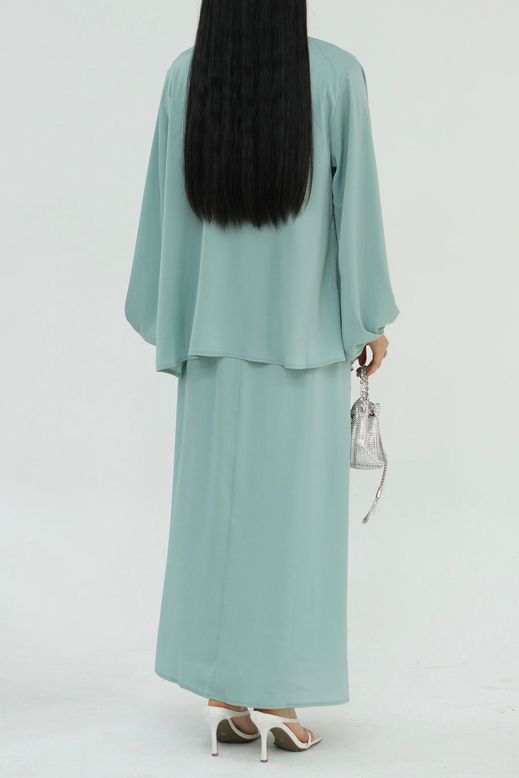 Ablah Two-Piece Modest Abaya Set 815- Mint Green