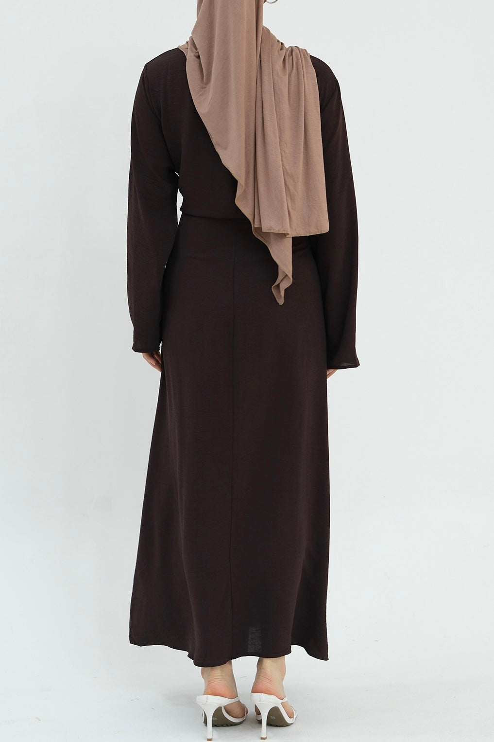 Hanadi Wrap Maxi Dress Abaya 822-Coffee