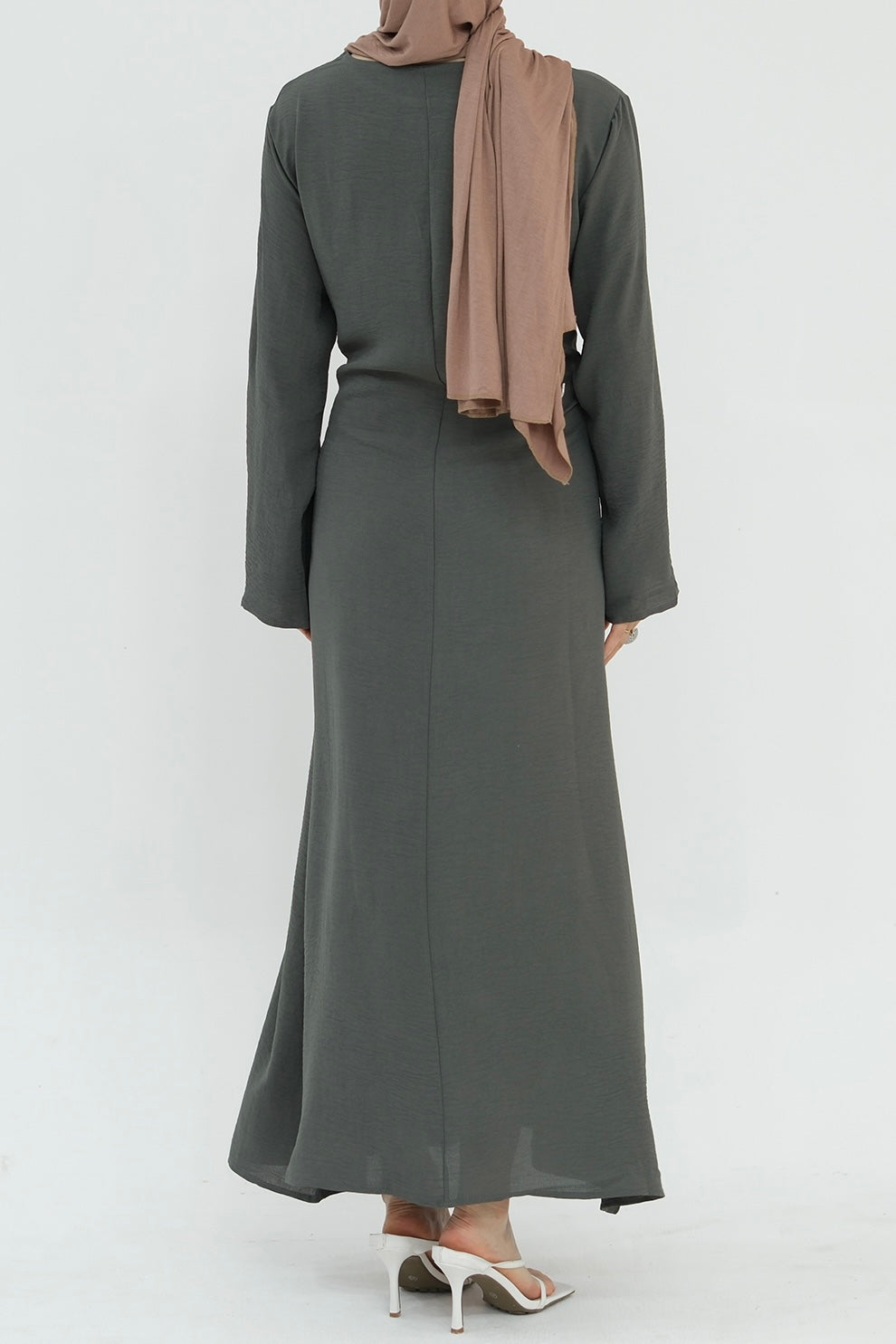 Hanadi Wrap Maxi Dress Abaya 822-Gray