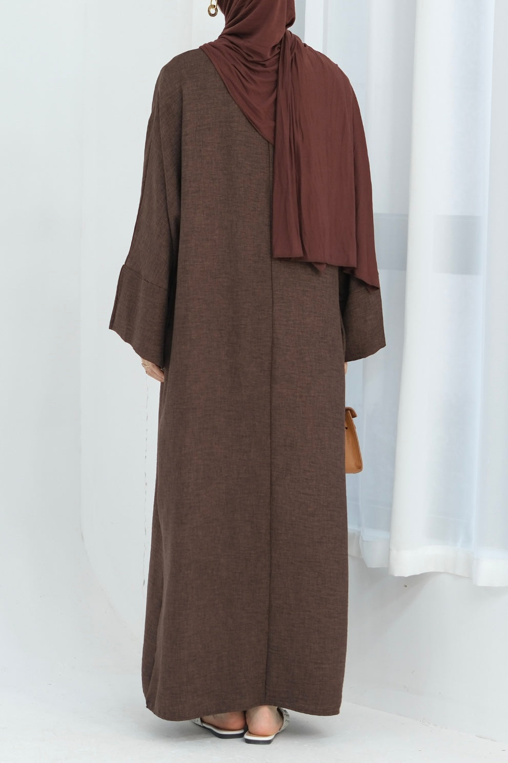 Najwa 2PCS Modest Abaya Set with belt 823 - Coffee