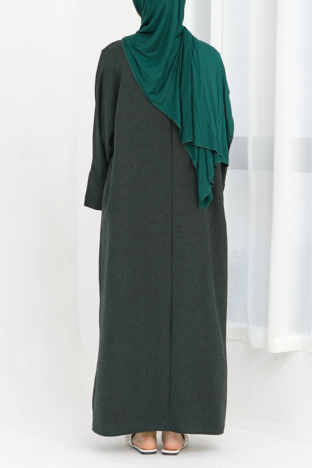 Najwa 2PCS Modest Abaya Set with belt 823 - Army Green