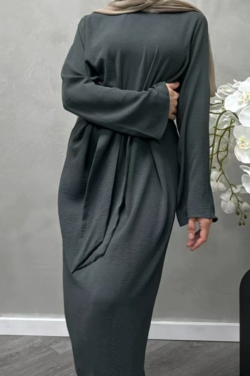 Hanadi Wrap Maxi Dress Abaya 822 - Gray