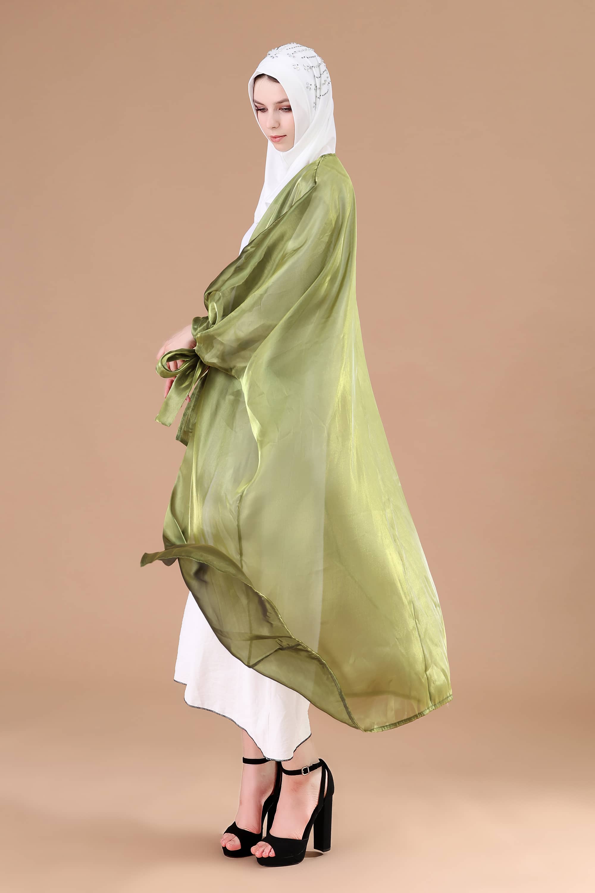 green abaya for women